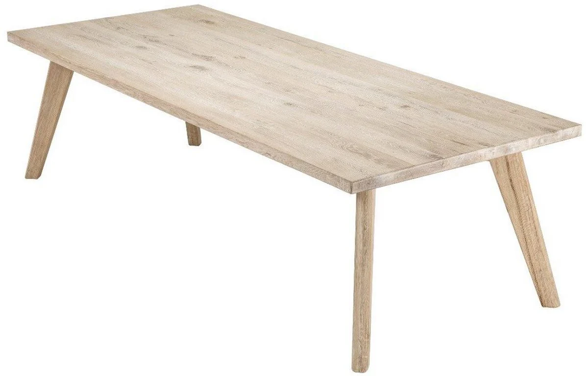 Luxury solid wood dining table natural colors 280 x 110.5 x H. 76 cm - Rectangular oak wood kitchen table - Solid wood dining room furniture - Luxury quality