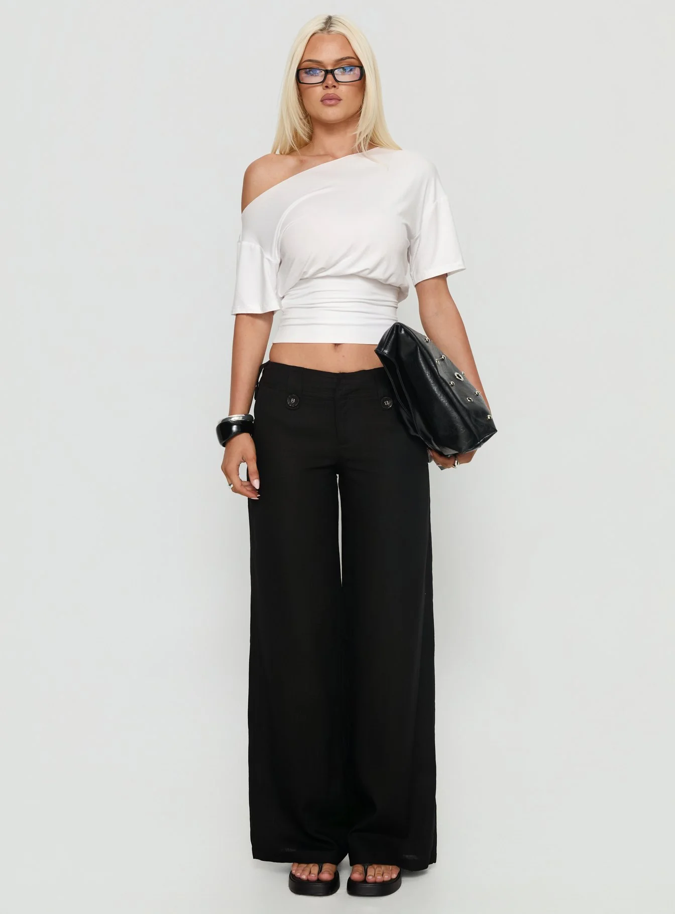 Pedra Wide Leg Pant Black