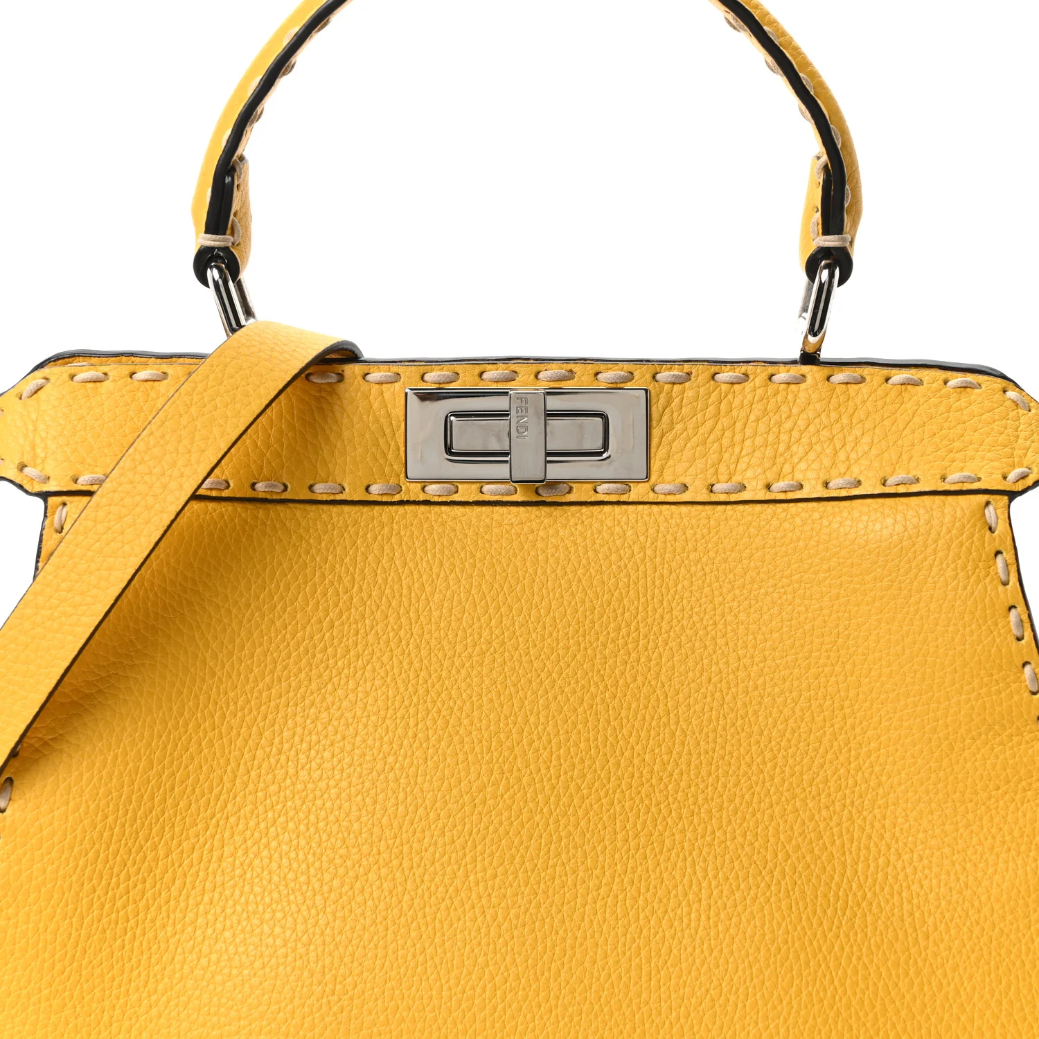 Vitello Granato Camoscio Selleria Macro Stitchings Medium Peekaboo I SEE U Satchel Mimosa - Top Club