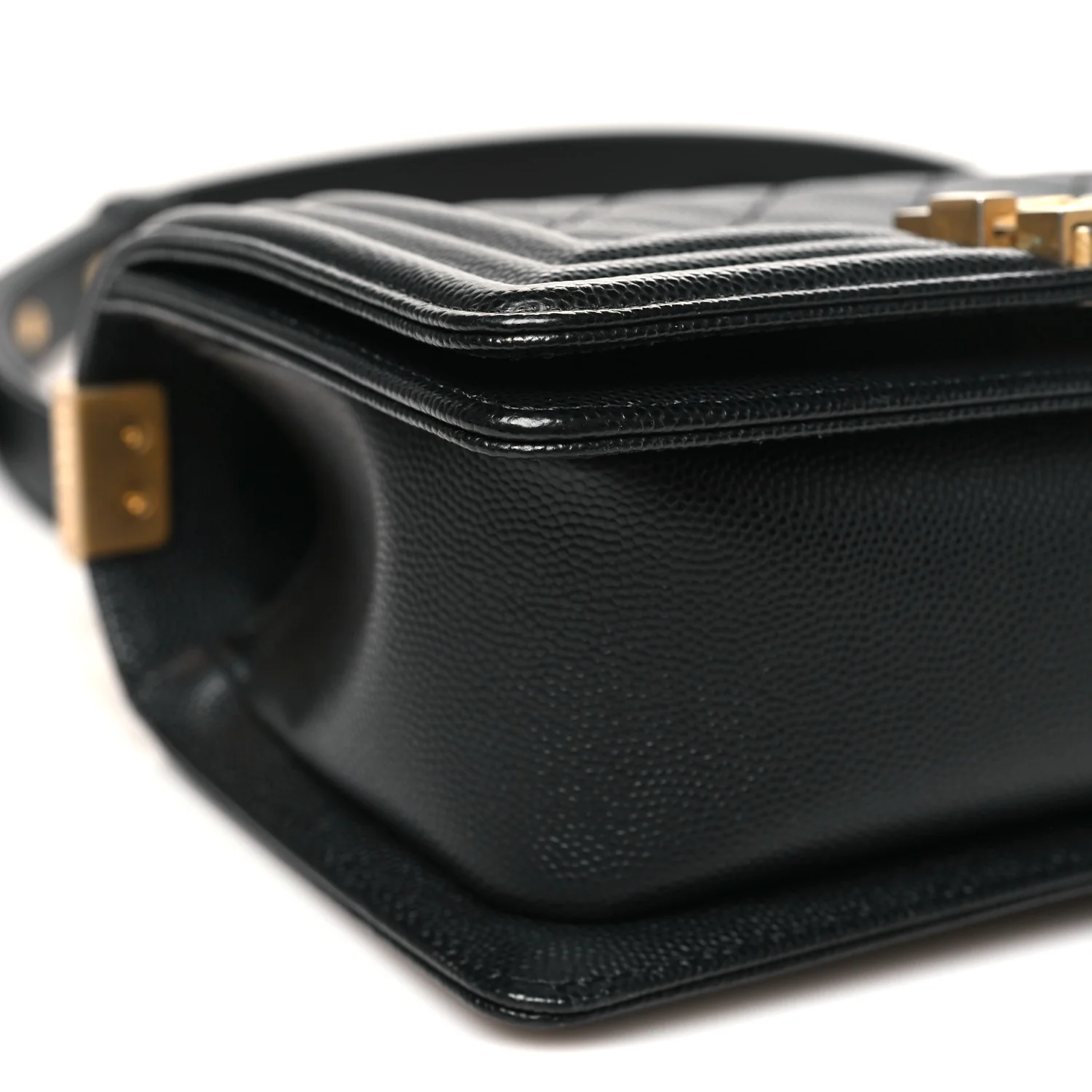 Caviar Quilted Small Boy Flap Black - Top Club