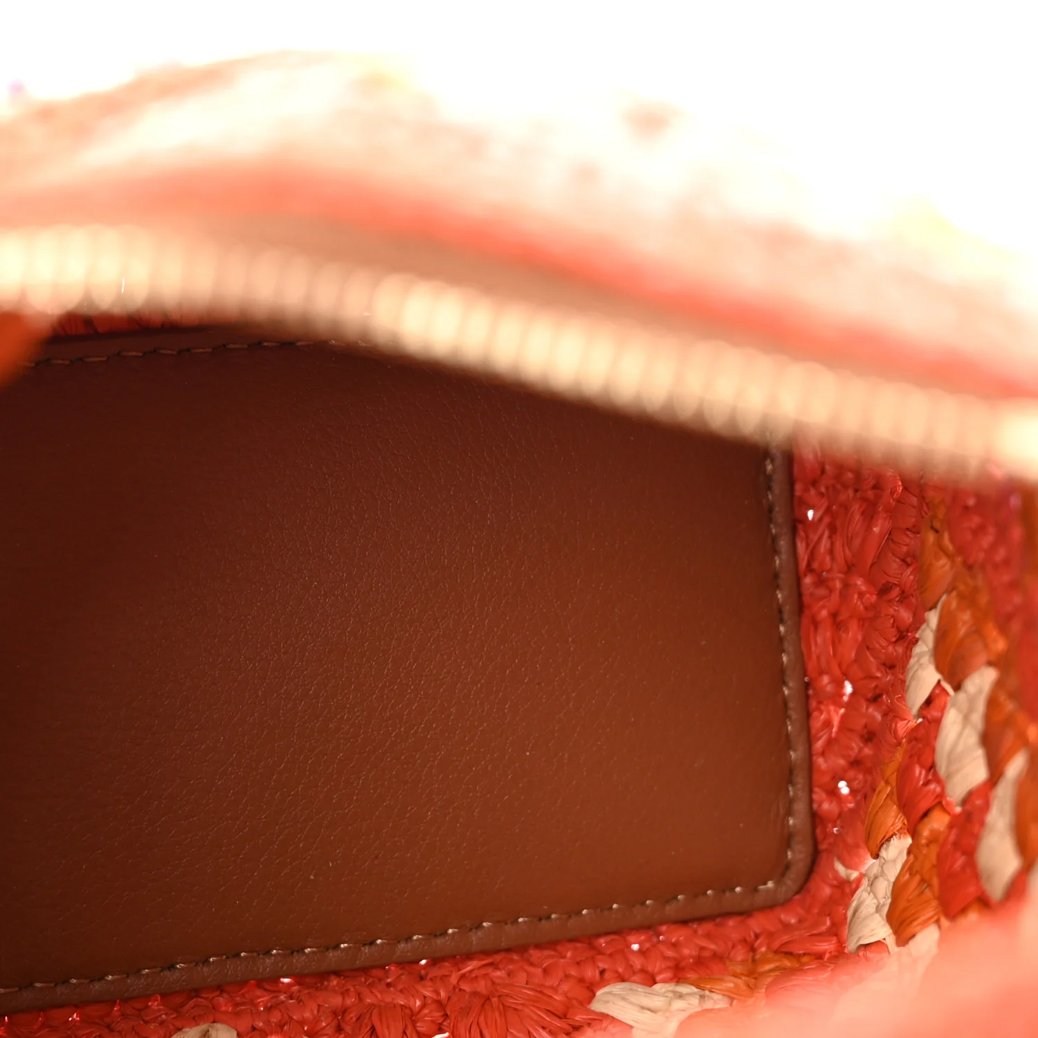 Raffia Crochet Paula's Ibiza Mini Puzzle Edge Bag Bright Orange Pink - Top Club