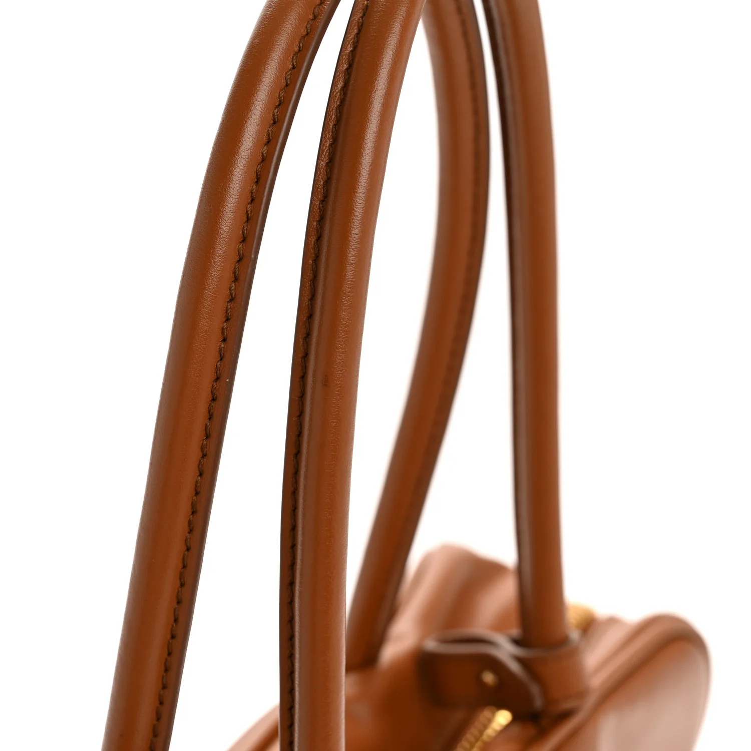 Soft Calf Softy Large Beau Top Handle Bag Cognac - Top Club