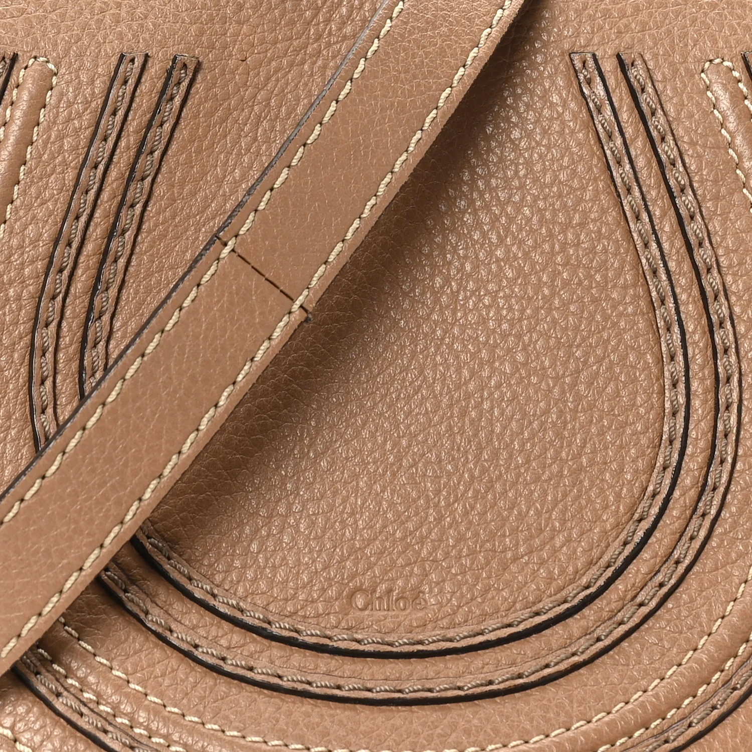 Calfskin Mini Marcie Round Crossbody Bag Nut - Top Club