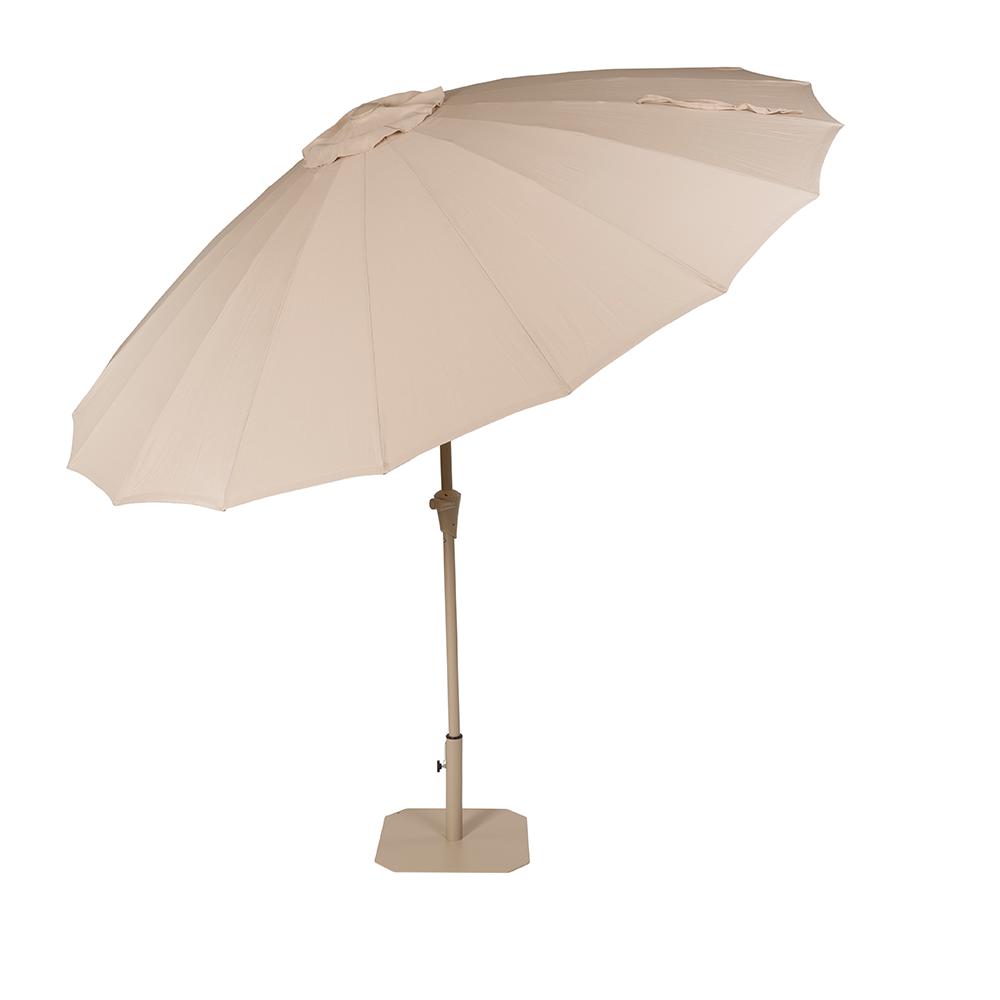 Parasol Sunbrella inclusief voet Sunshine bruin Rice