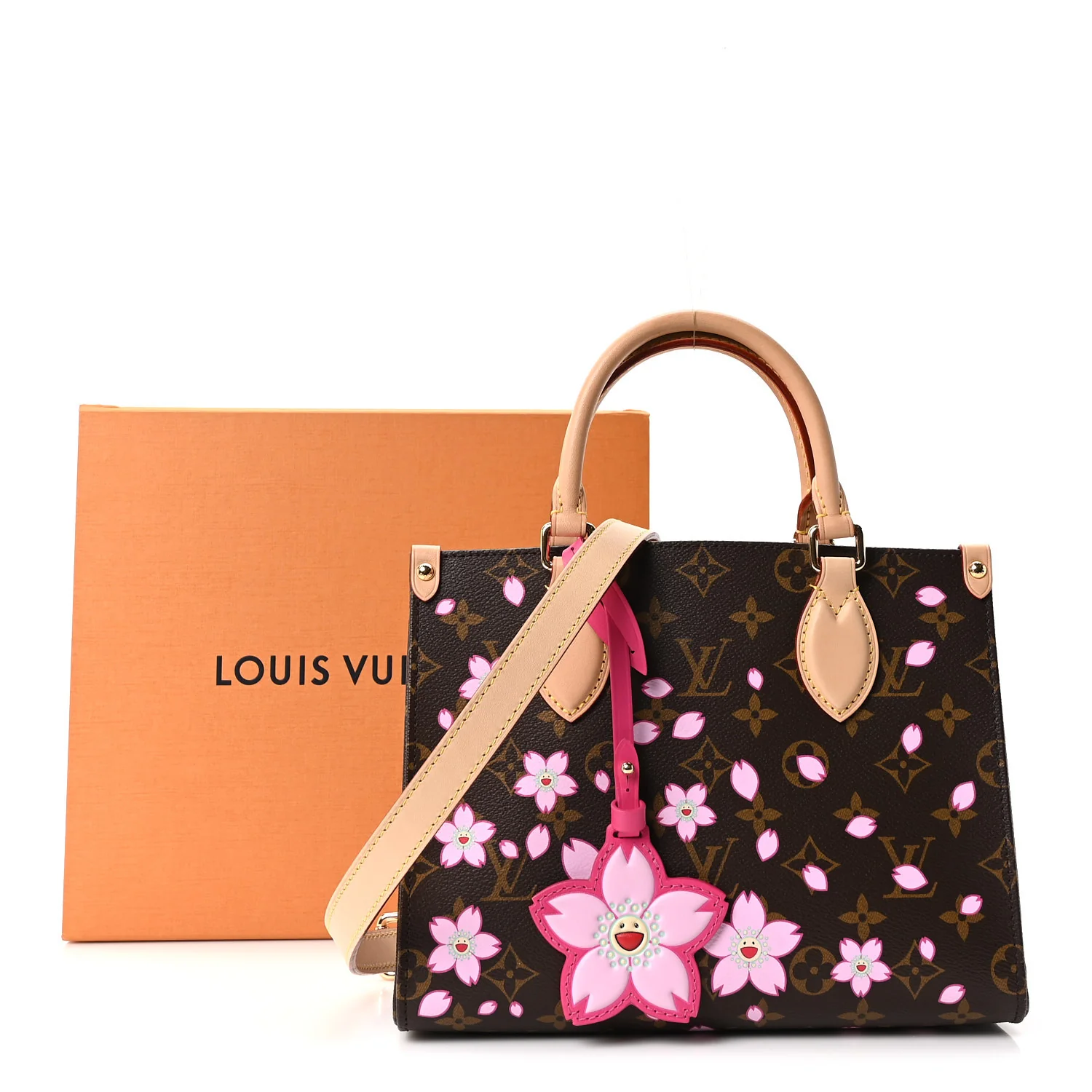 LV X TM Monogram Cherry Blossom Onthego PM Sakura Brown - Top Club