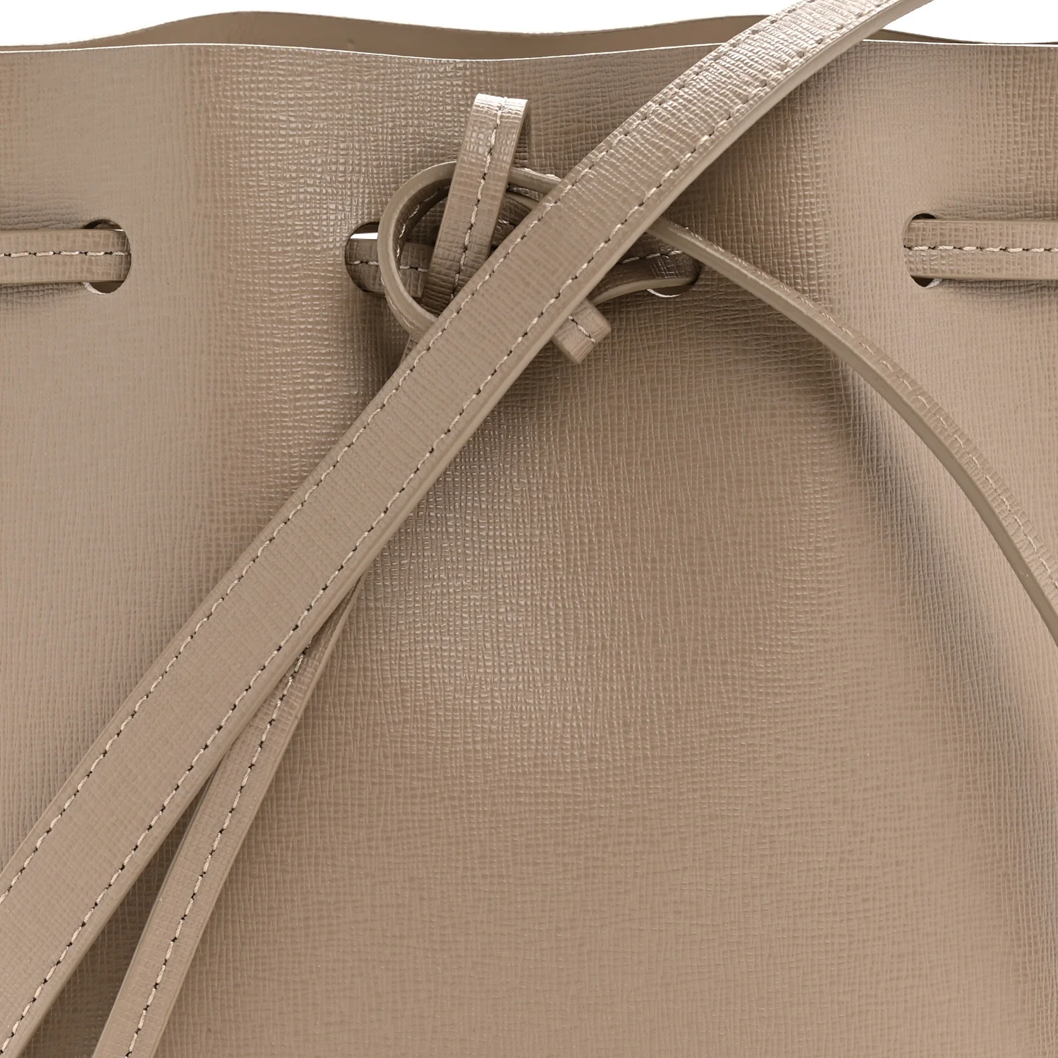 Saffiano Mini Mini Bucket Bag Beige - Top Club