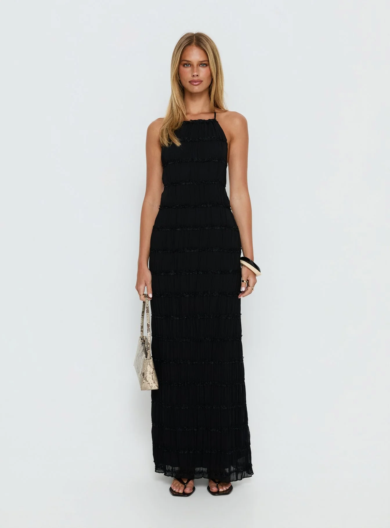 Klarissa Halter Maxi Dress Black