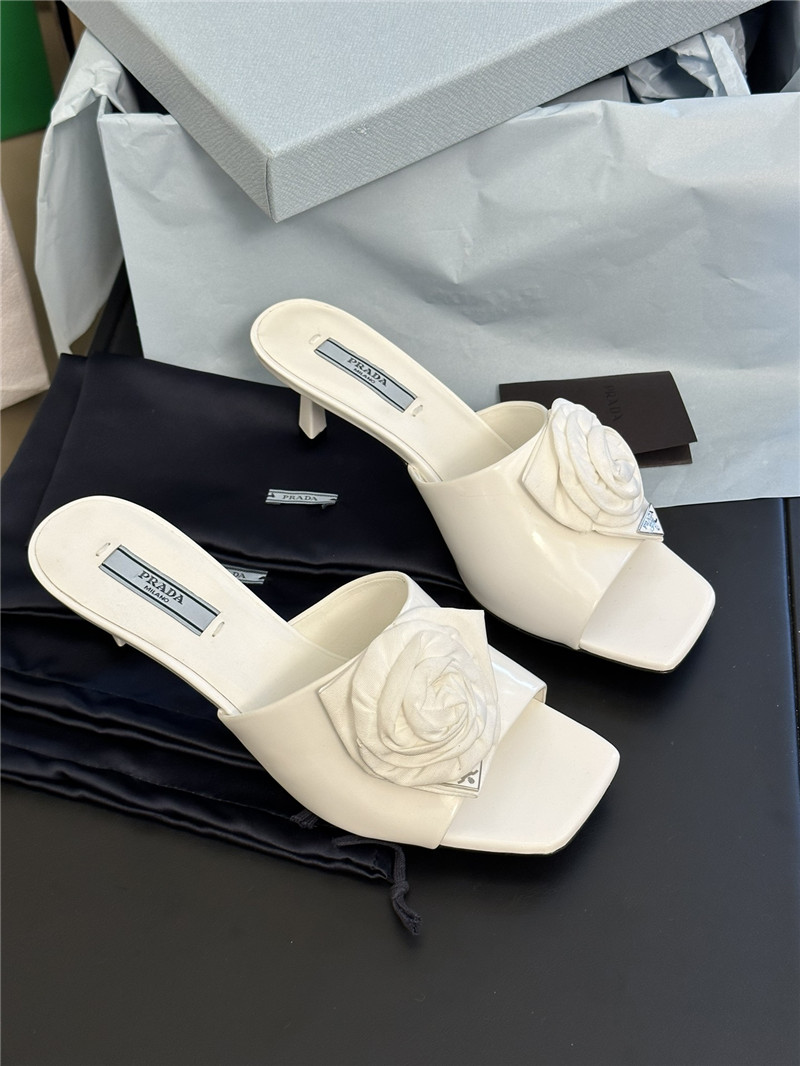 prada satin floral high heel slides - Sneaker Replica Workshop