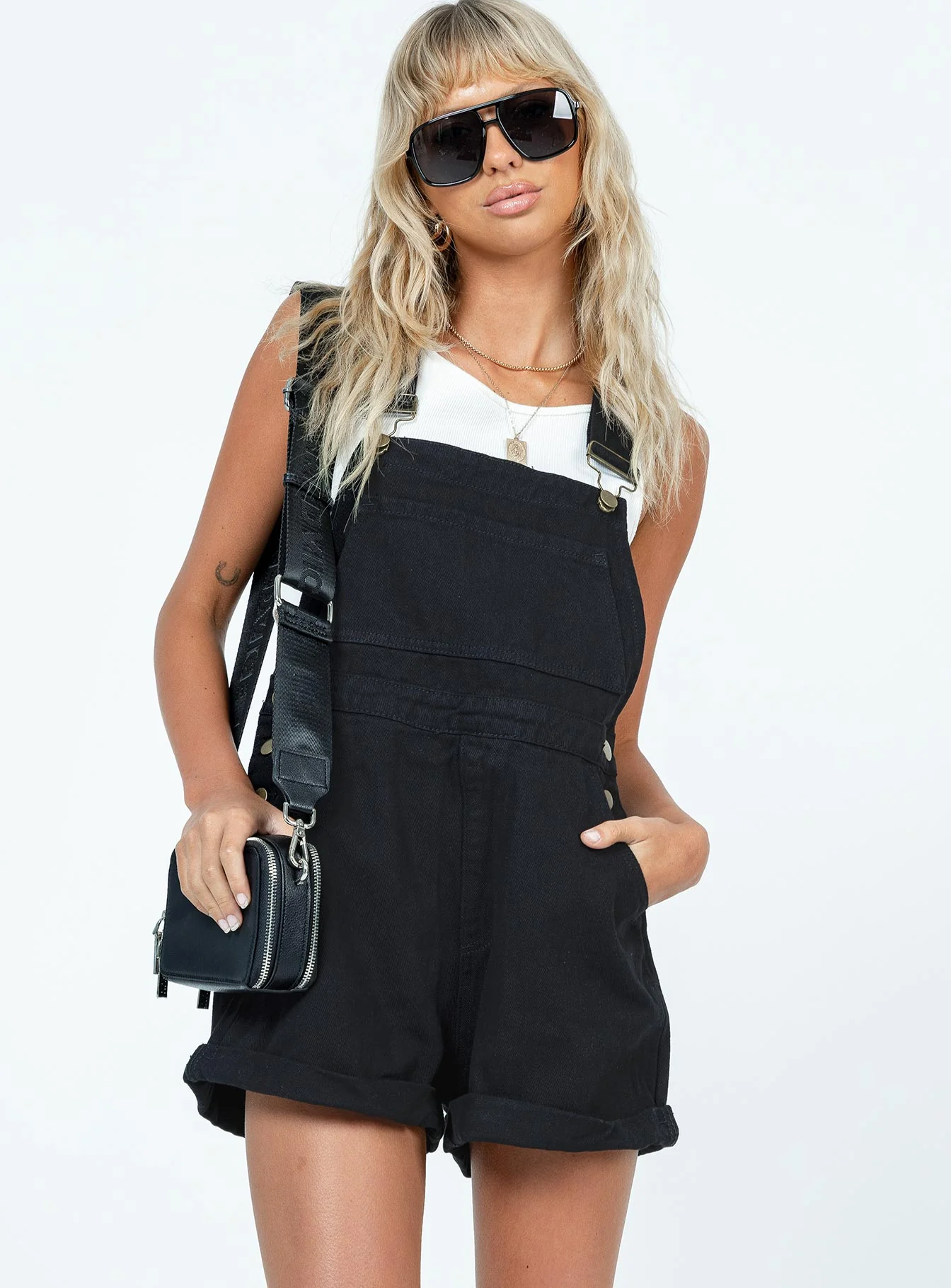 Kacey Short Overalls Black