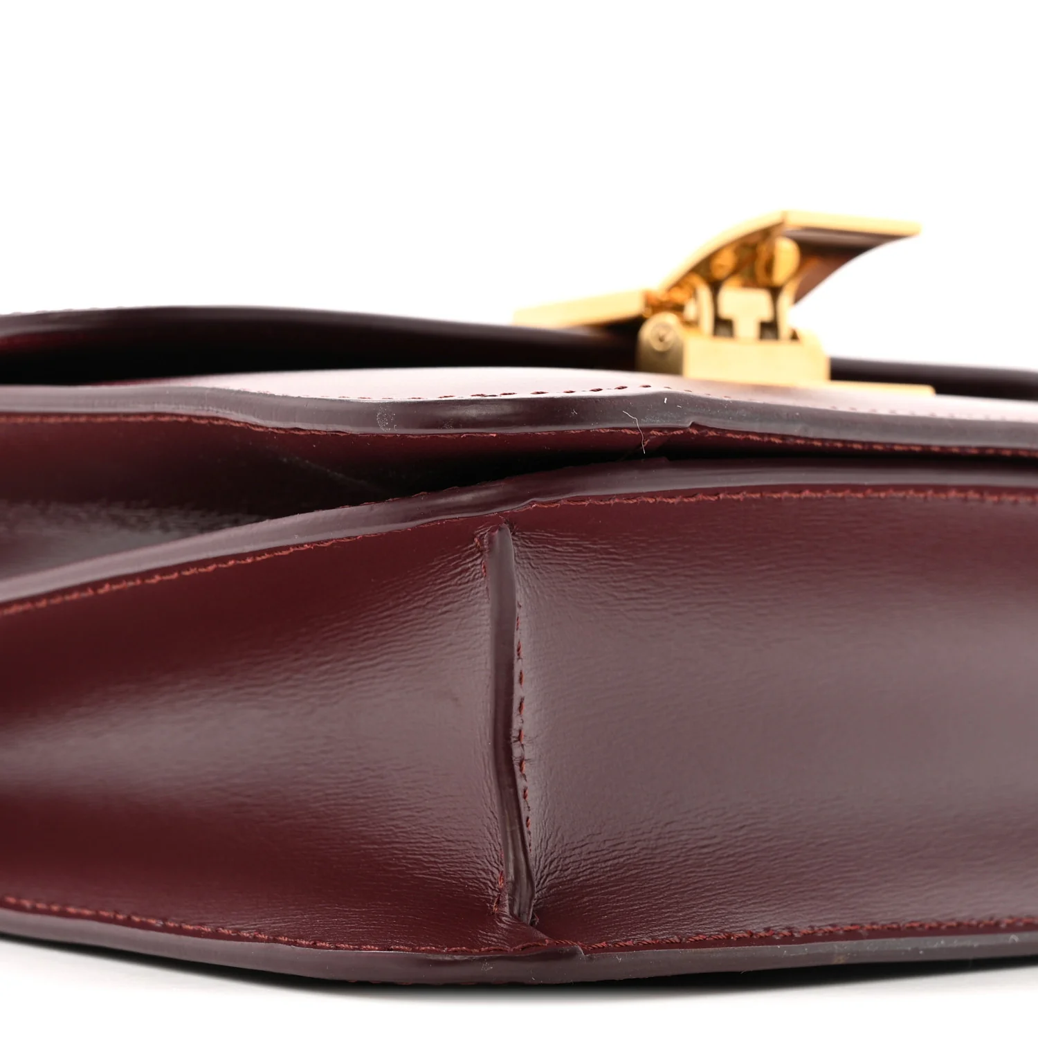 Liege Calfskin Teen Classic Box Flap Bag Burgundy - Top Club