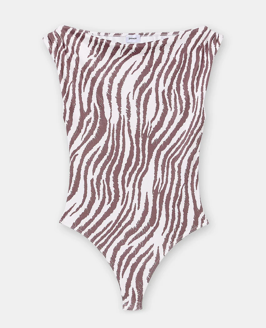 Pimkie Body sans manches encolure drapée motif zèbre