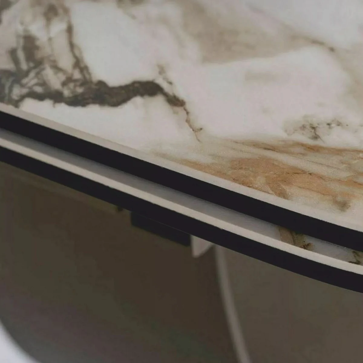 Luxury dining table white / amber / brass 160-240 cm - extendable