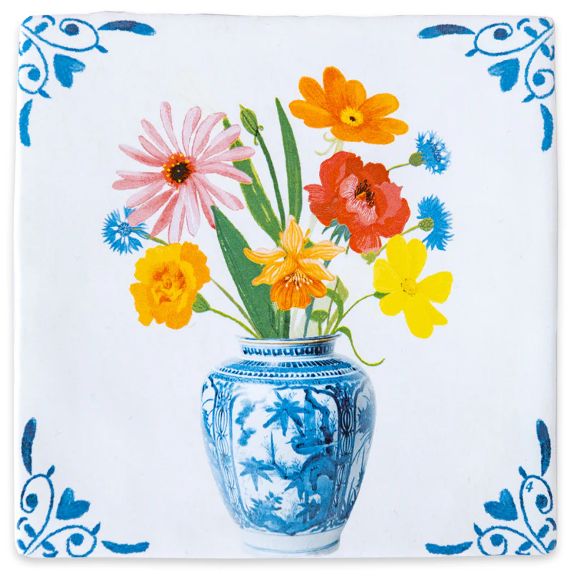 Wandtegel A Vase with love and bliss M