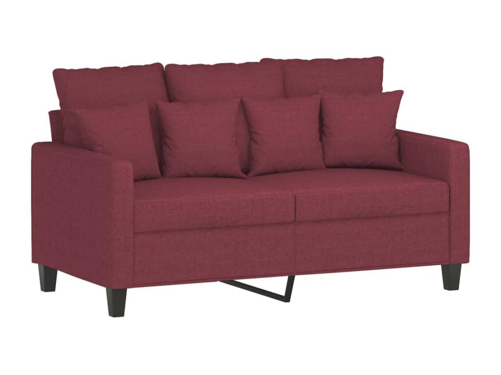 Sofá de 2 plazas de tela rojo tinto 120 cm