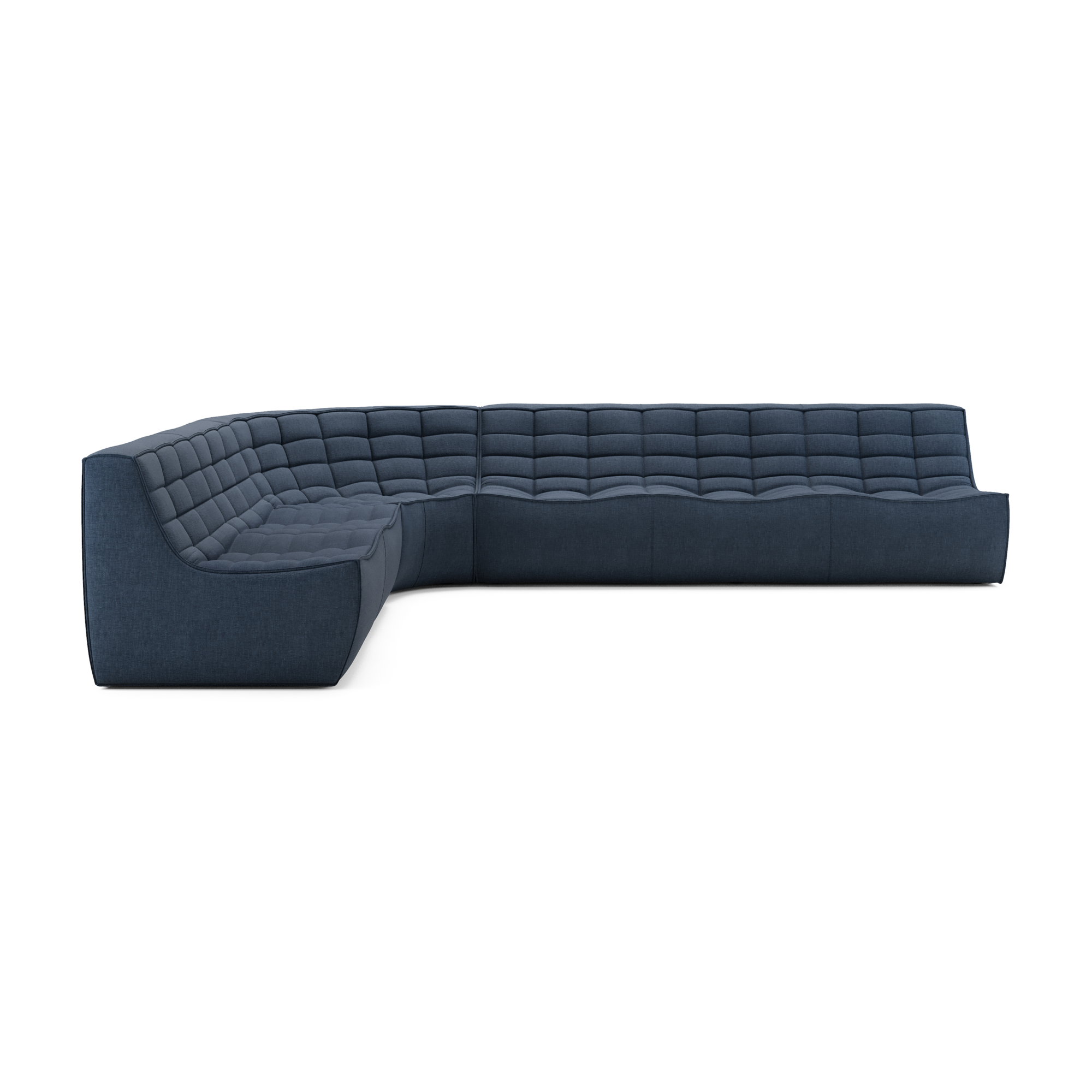 Modulaire bank N701 graphite 2+3 seat, 90° ronde hoek