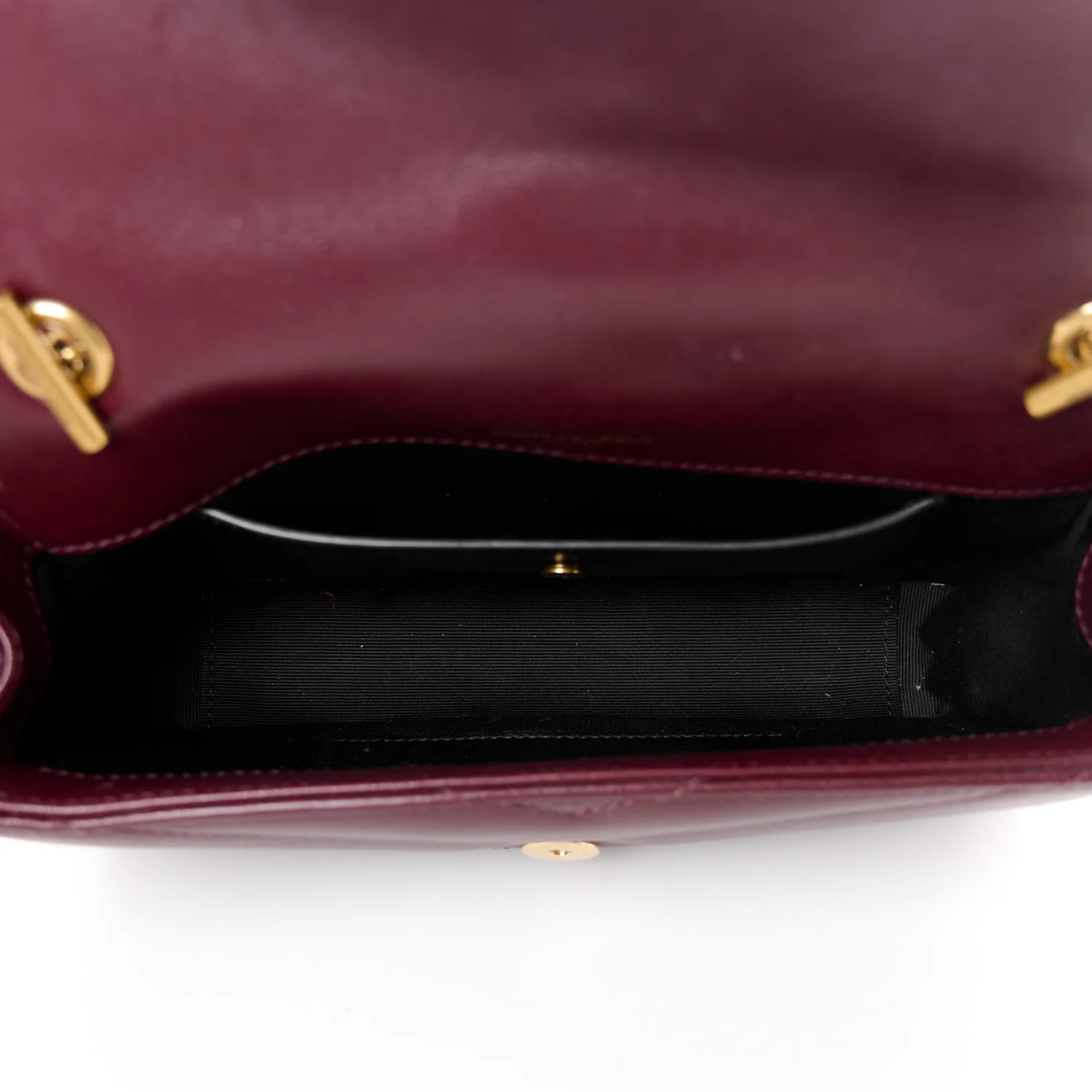 Lambskin Chevron Quilted Mini Loulou Rouge Cabernet - Top Club
