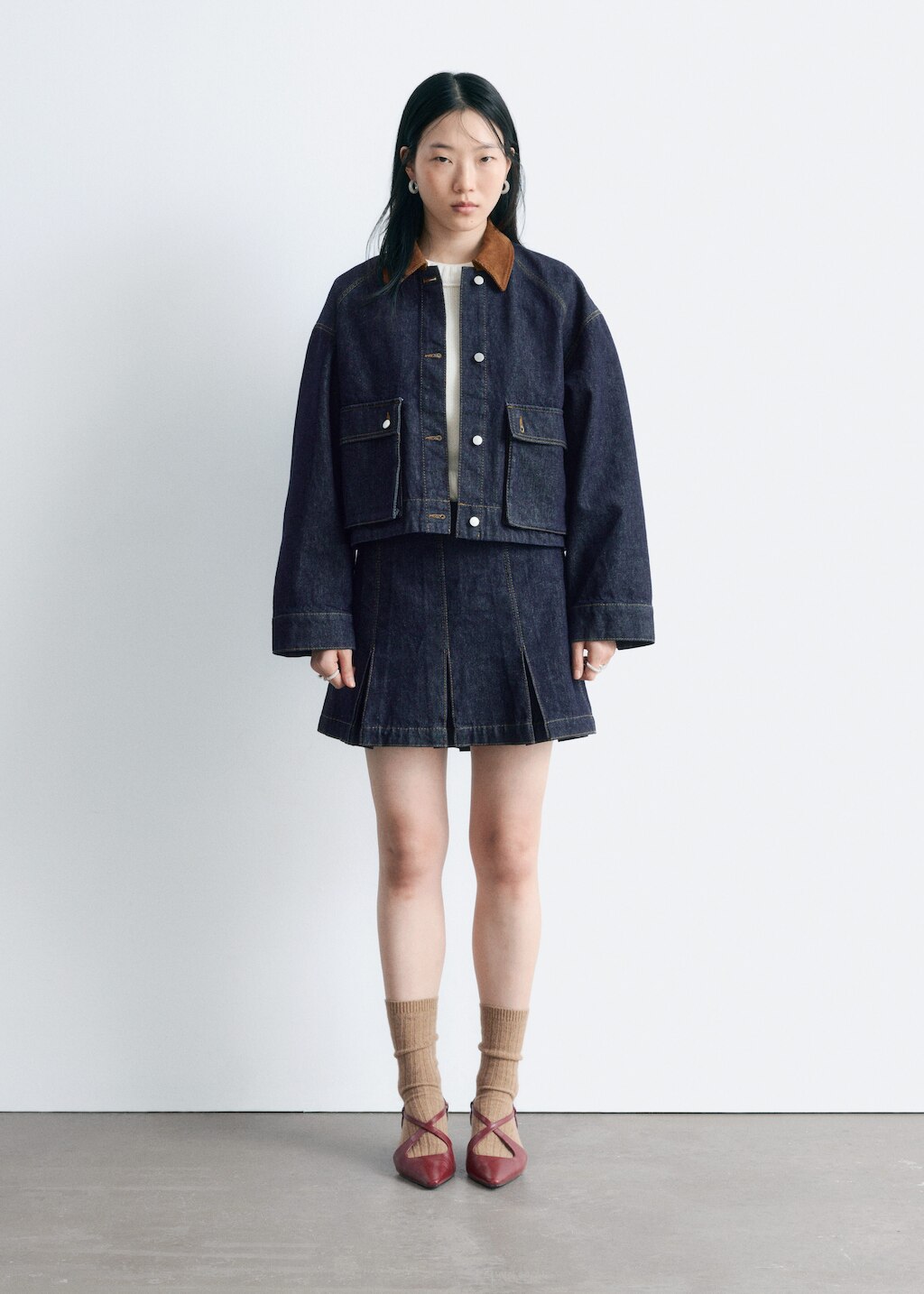 & Other Stories SHORT CORD-COLLAR DENIM JACKET