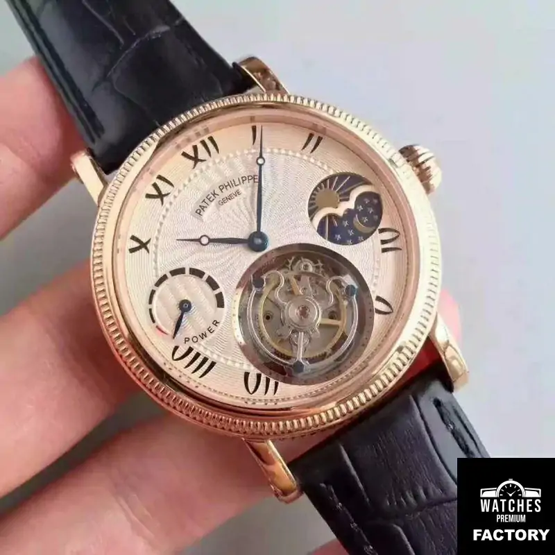 Patek Philippe Moonphase Tourbillon 18K Rose Gold Dial