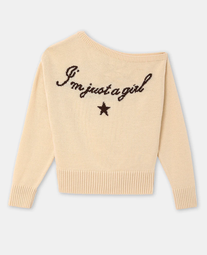 Pimkie Pull asymétrique avec écriture poitrine
