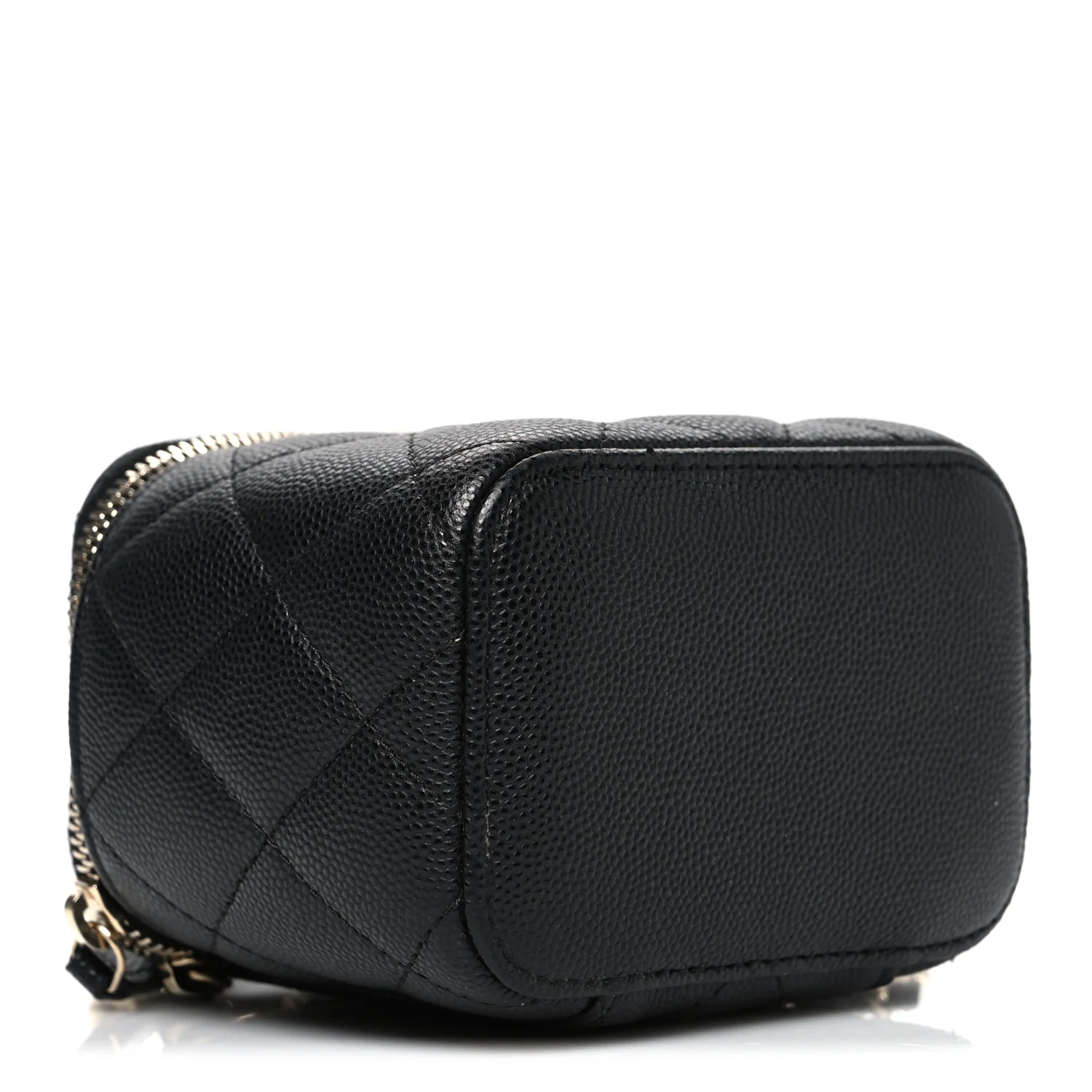 Caviar Quilted Mini Vanity Case With Chain Black - Top Club