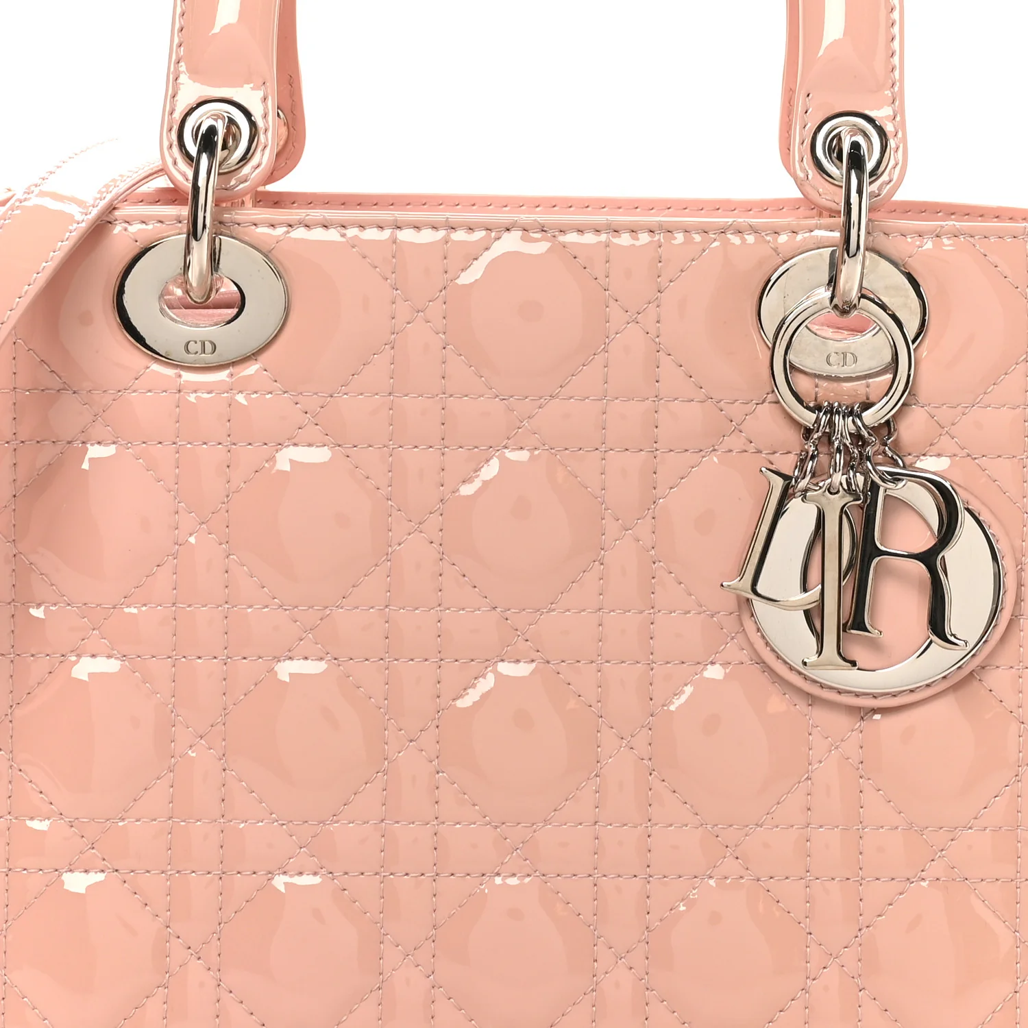 Patent Cannage Medium Lady Dior Light Pink - Top Club