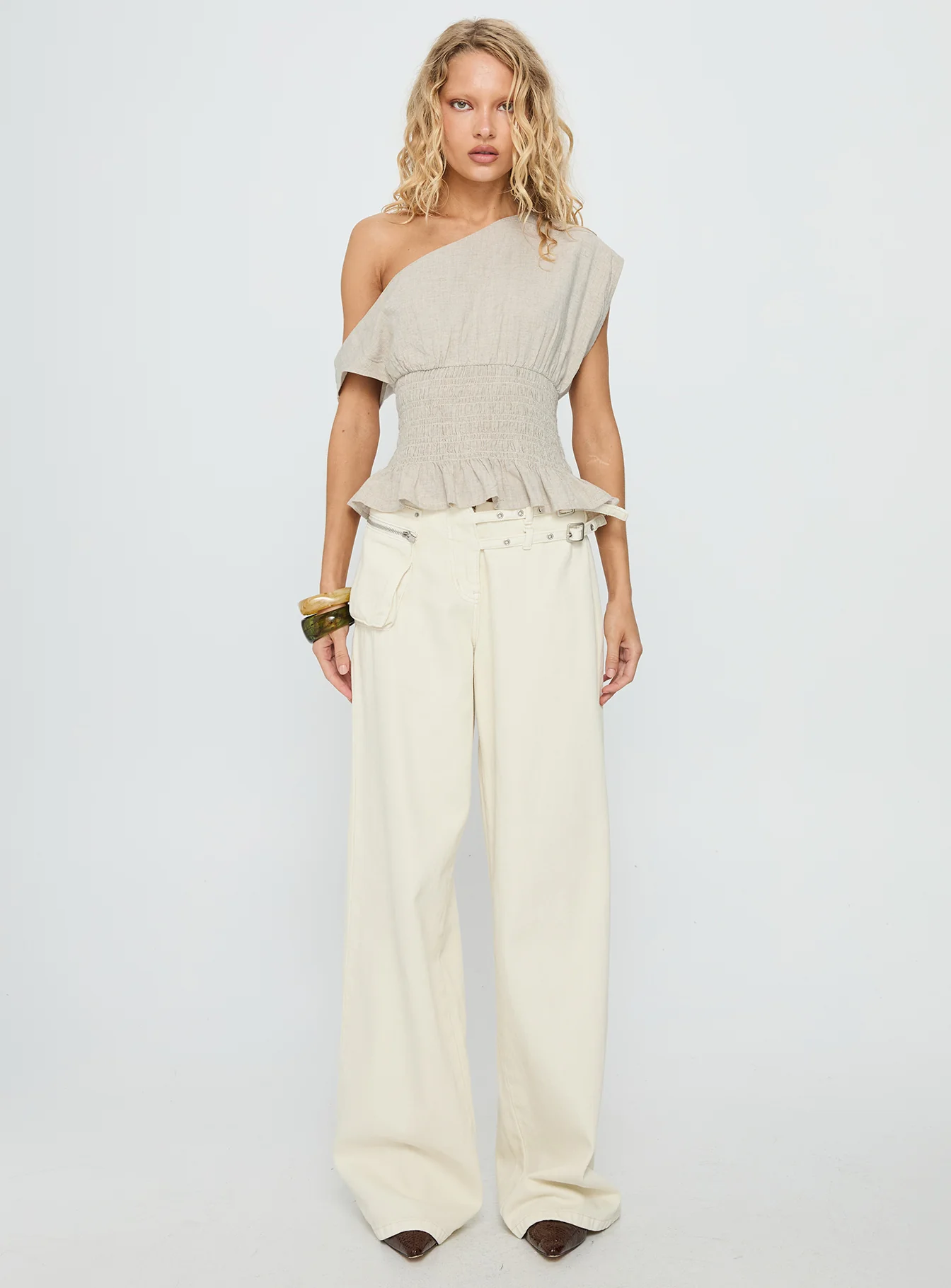 Syrena Off The Shoulder Top Natural