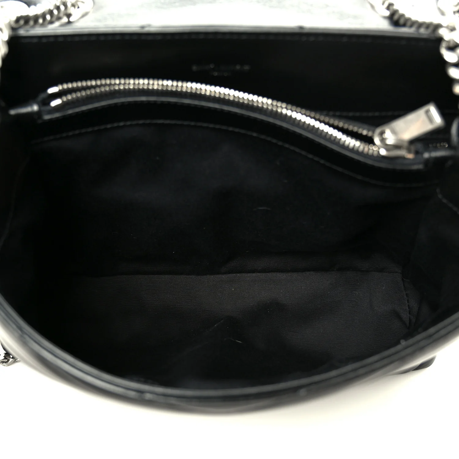 Calfskin Y Quilted Monogram Medium Loulou Chain Satchel Black - Top Club