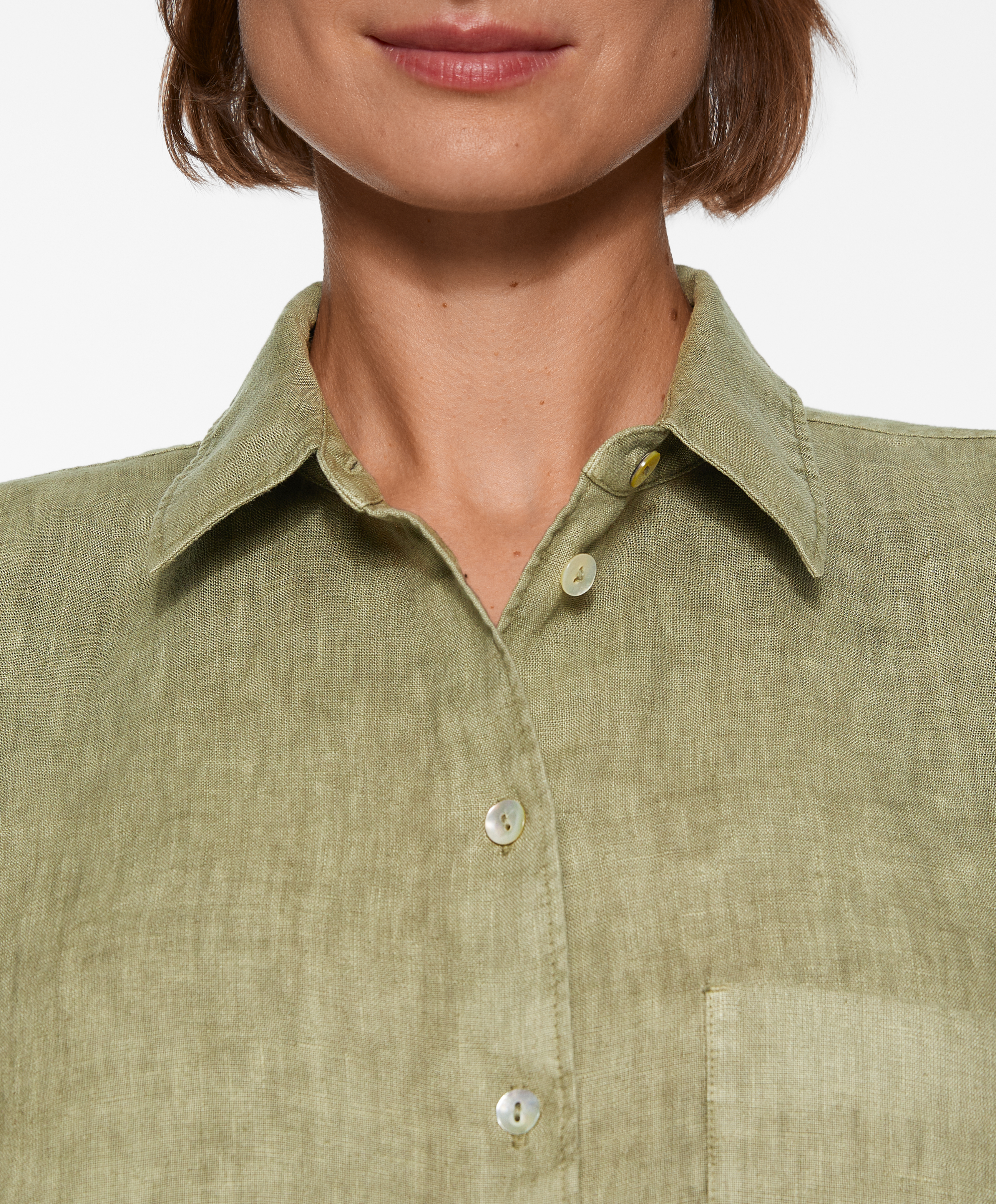 OYSHO 100% linen long-sleeved shirt