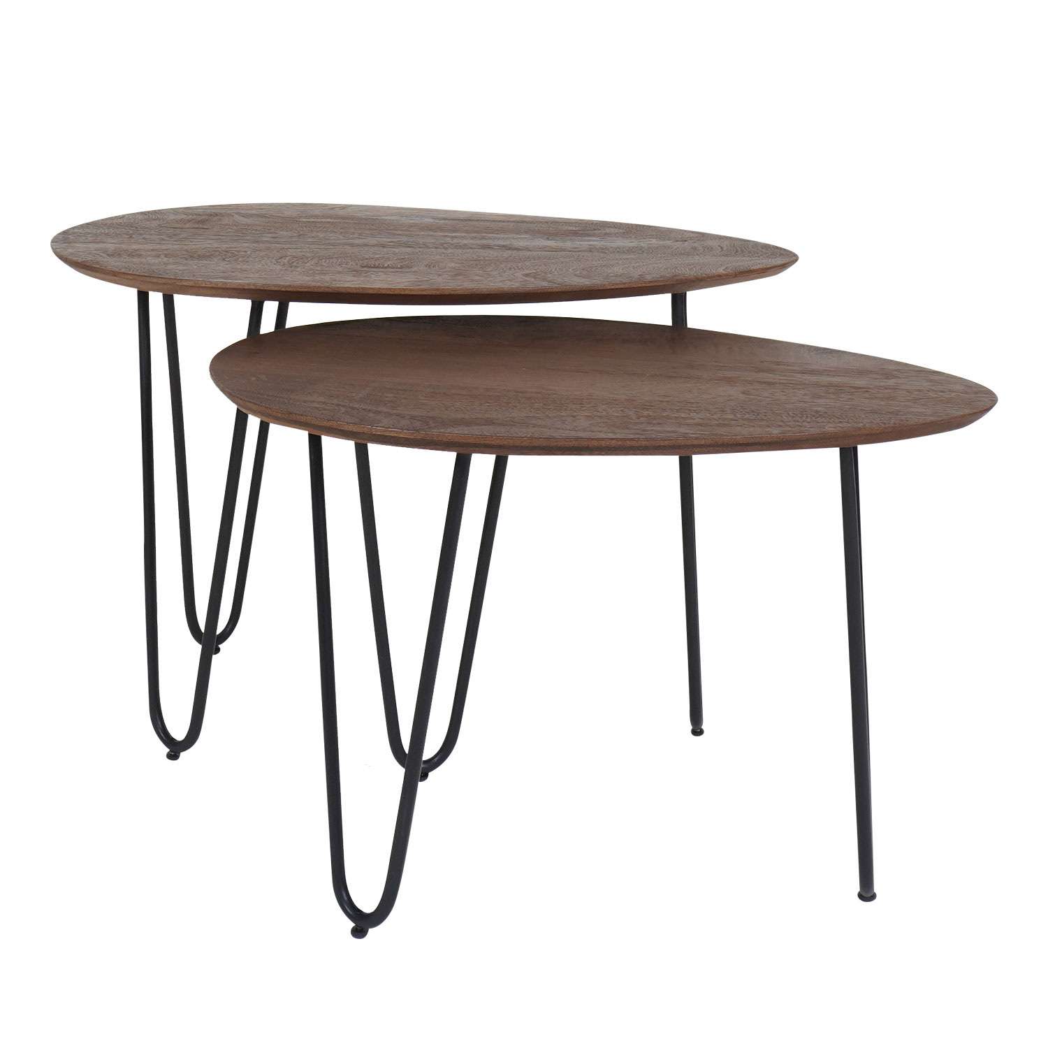 Salontafel Fabio Espresso Mangohout – Set van 2