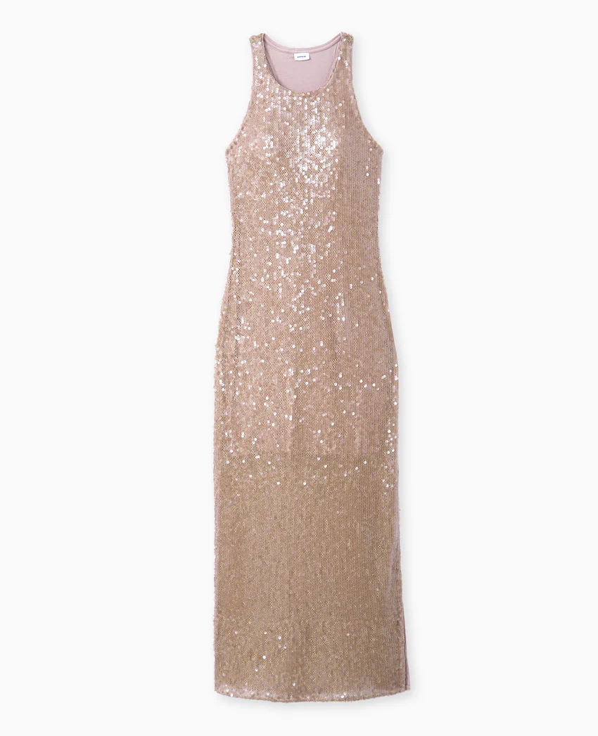 Pimkie Robe longue en maille ajourée avec sequins