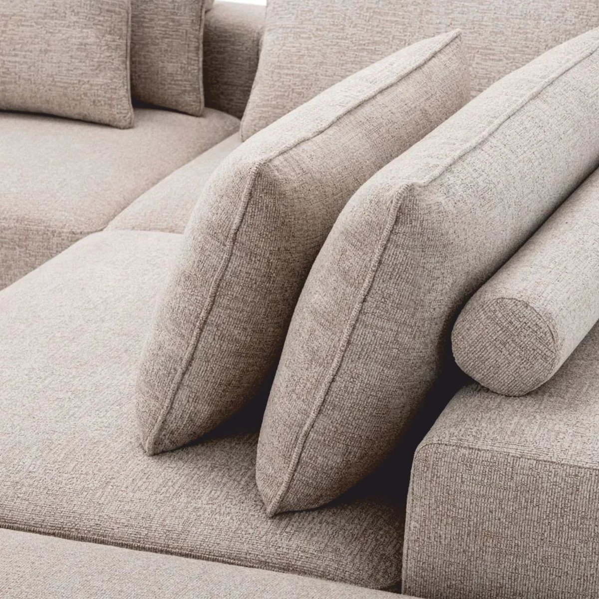 Luxury corner sofa Greige / Black 388 x 360 cm - Modular living room sofa - Luxury furniture
