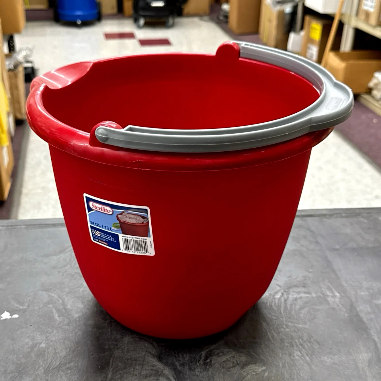 14qt RED PLASTIC BUCKET / PAIL - Victorias Cleaning and Janitor