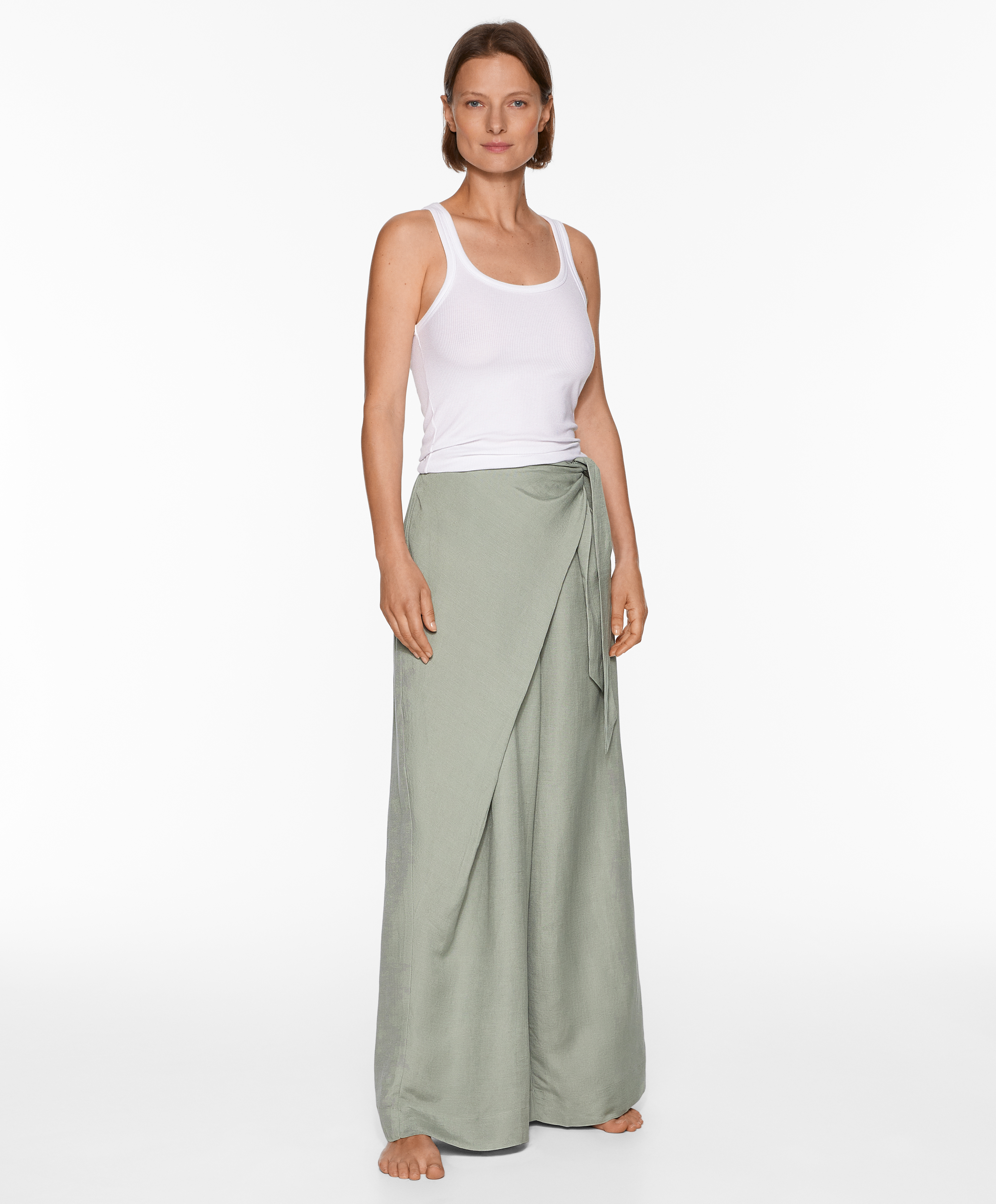 OYSHO Wrap trousers with linen