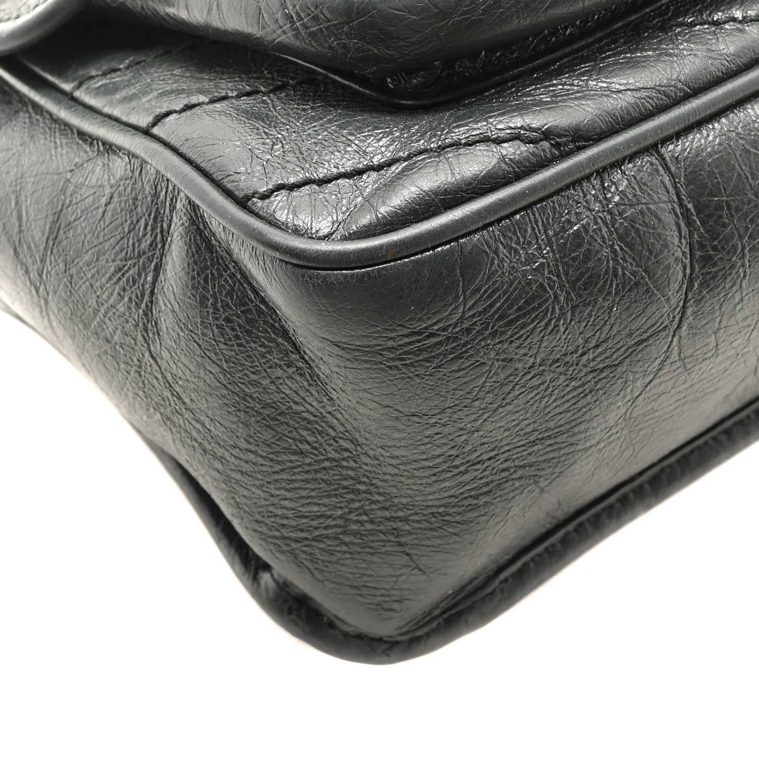 Crinkled Calfskin Matelasse Monogram Medium Niki Chain Satchel Storm - Top Club