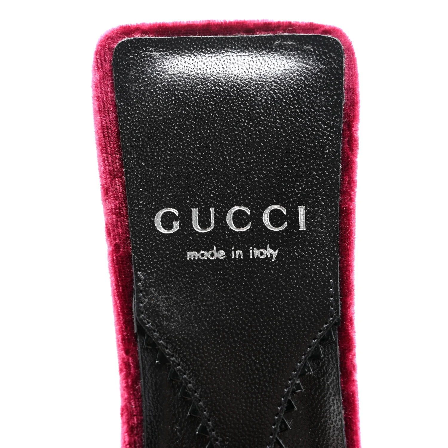 New Velvet Ashmir Regent Calfskin GG Monogram Square Toe Bow 45mm Slide Sandals 35.5 Red Grape - Top Club