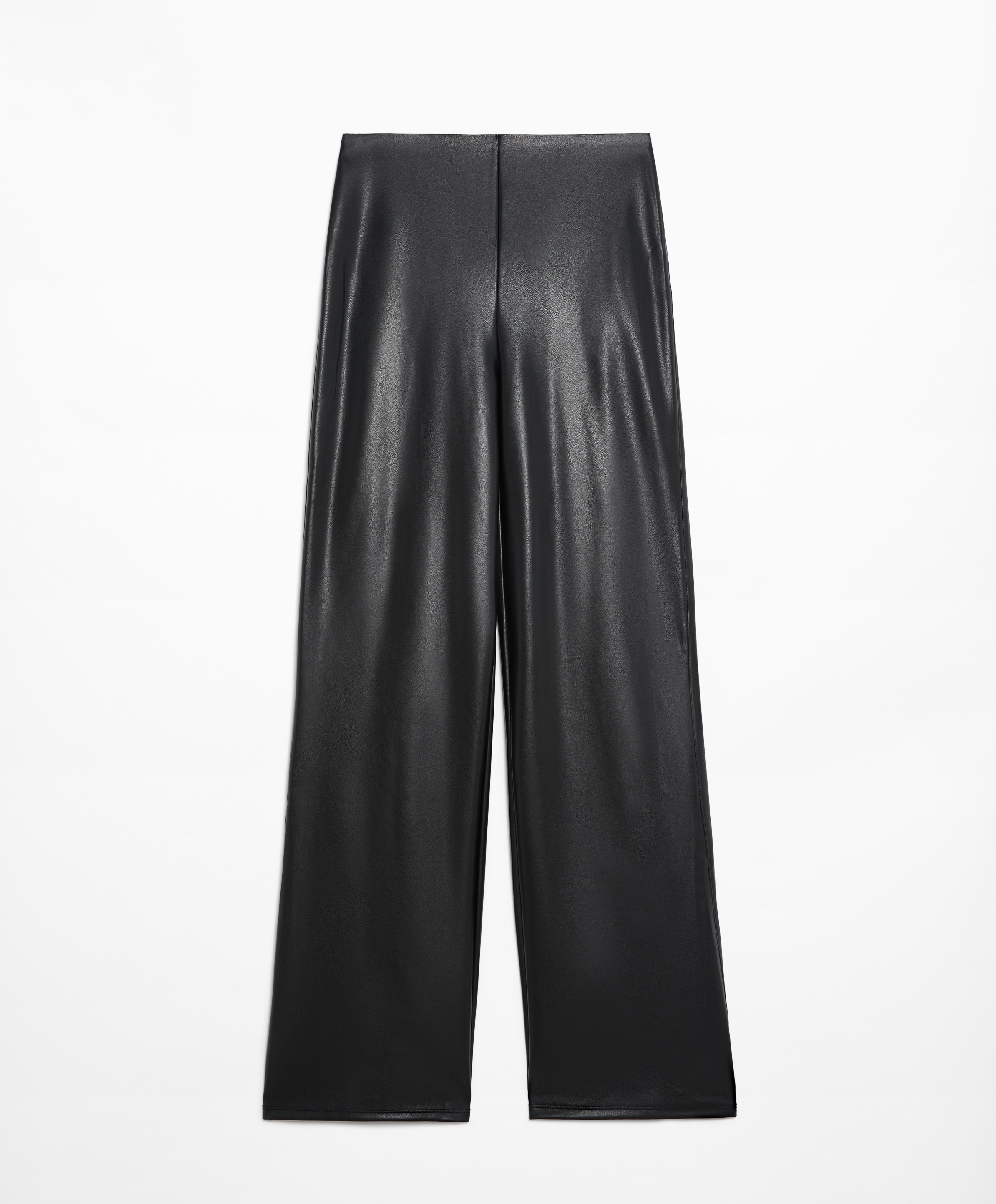 OYSHO Straight fit faux leather trousers