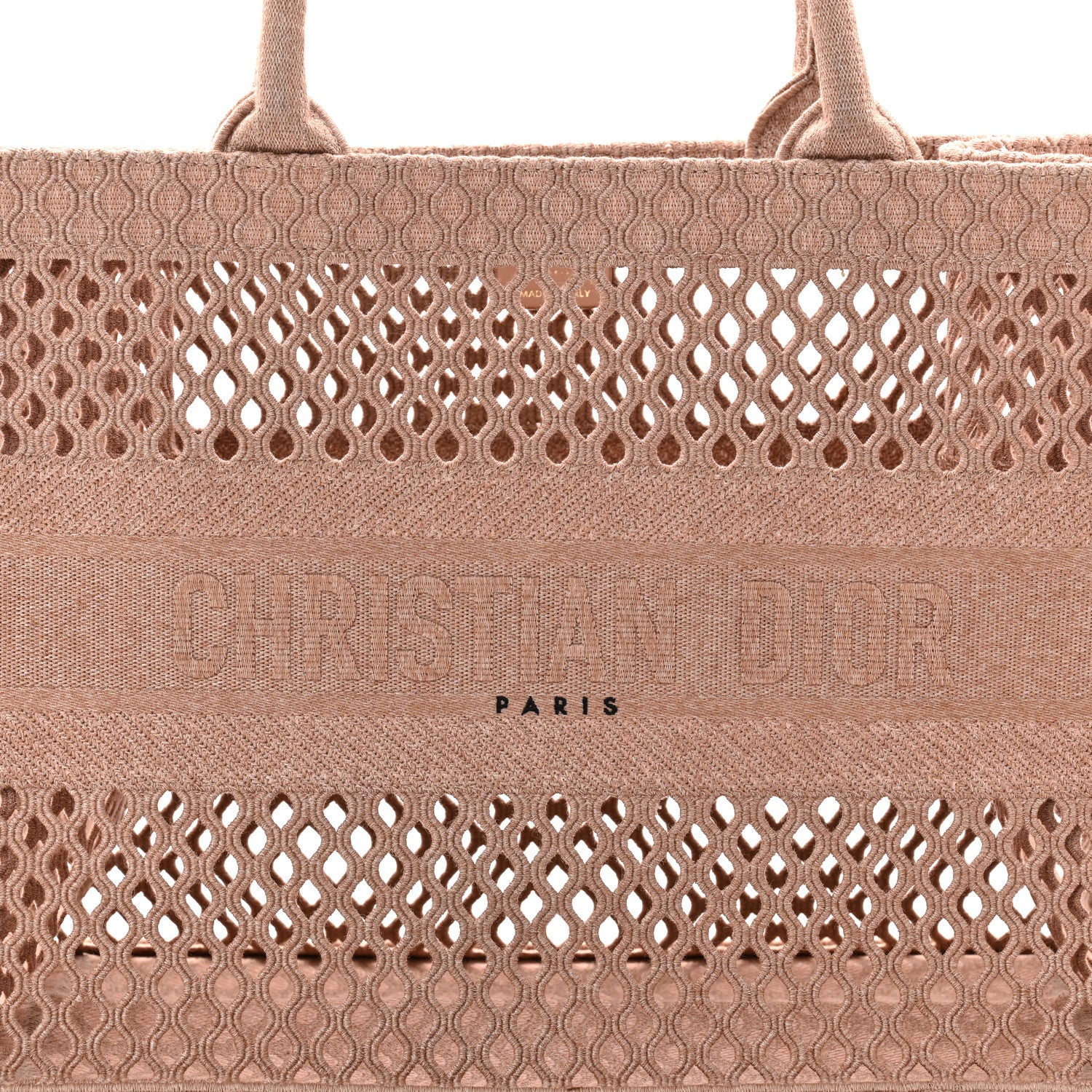 Mesh Embroidered Medium Book Tote Clay - Top Club