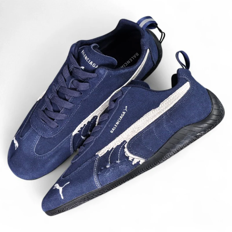Balenciaga Speedcat Suede in Navy White Black - Sneaker Replica Workshop
