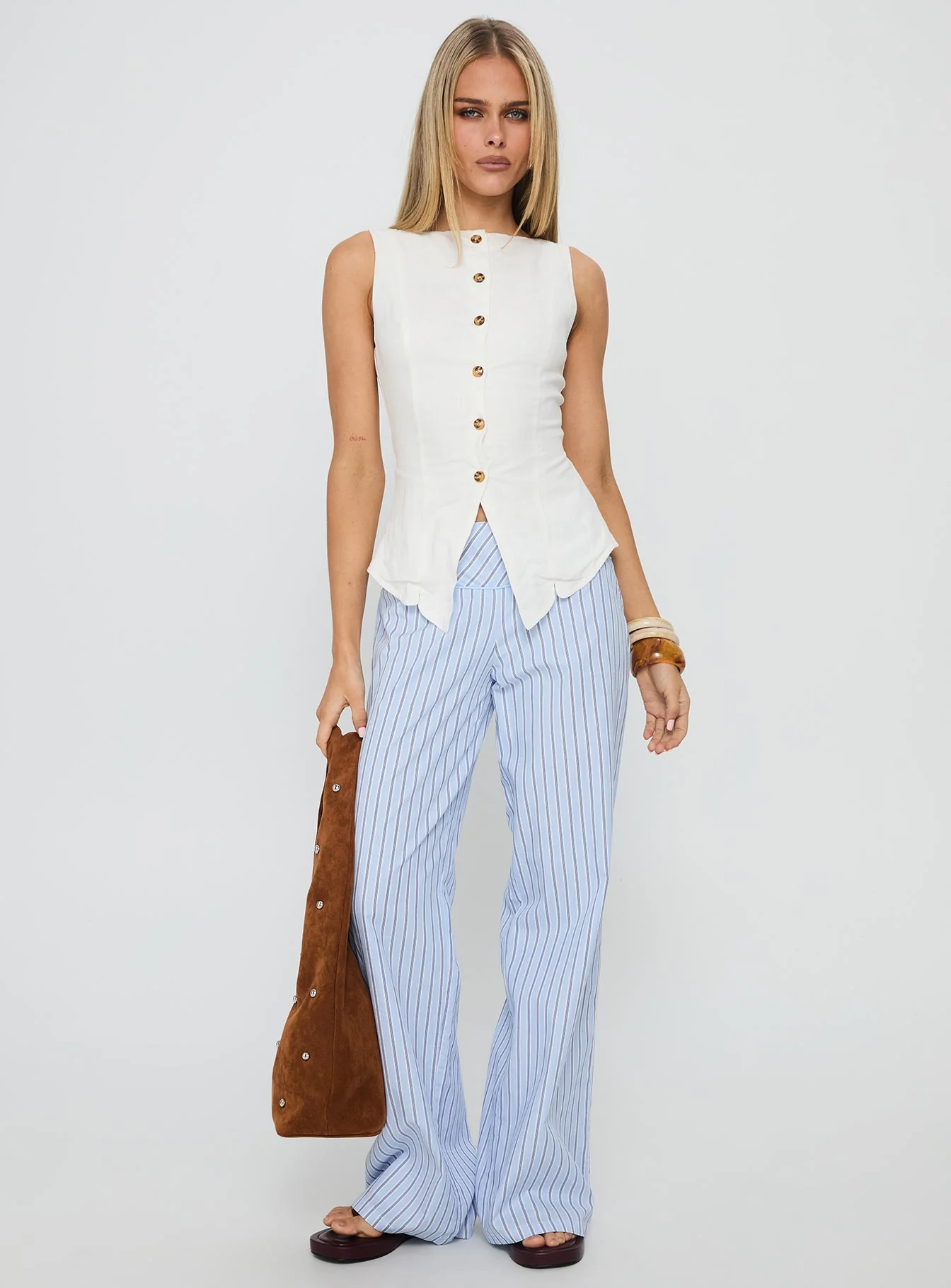 Dulcinea Longline Vest Top White