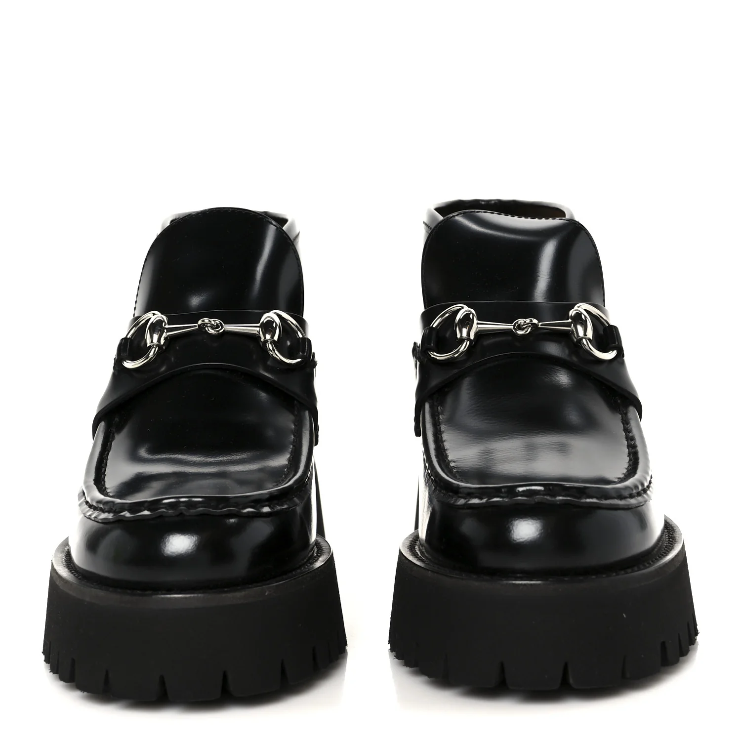 Cordovan Lux Womens Horsebit Platform Ankle Boots 38 Black - Top Club