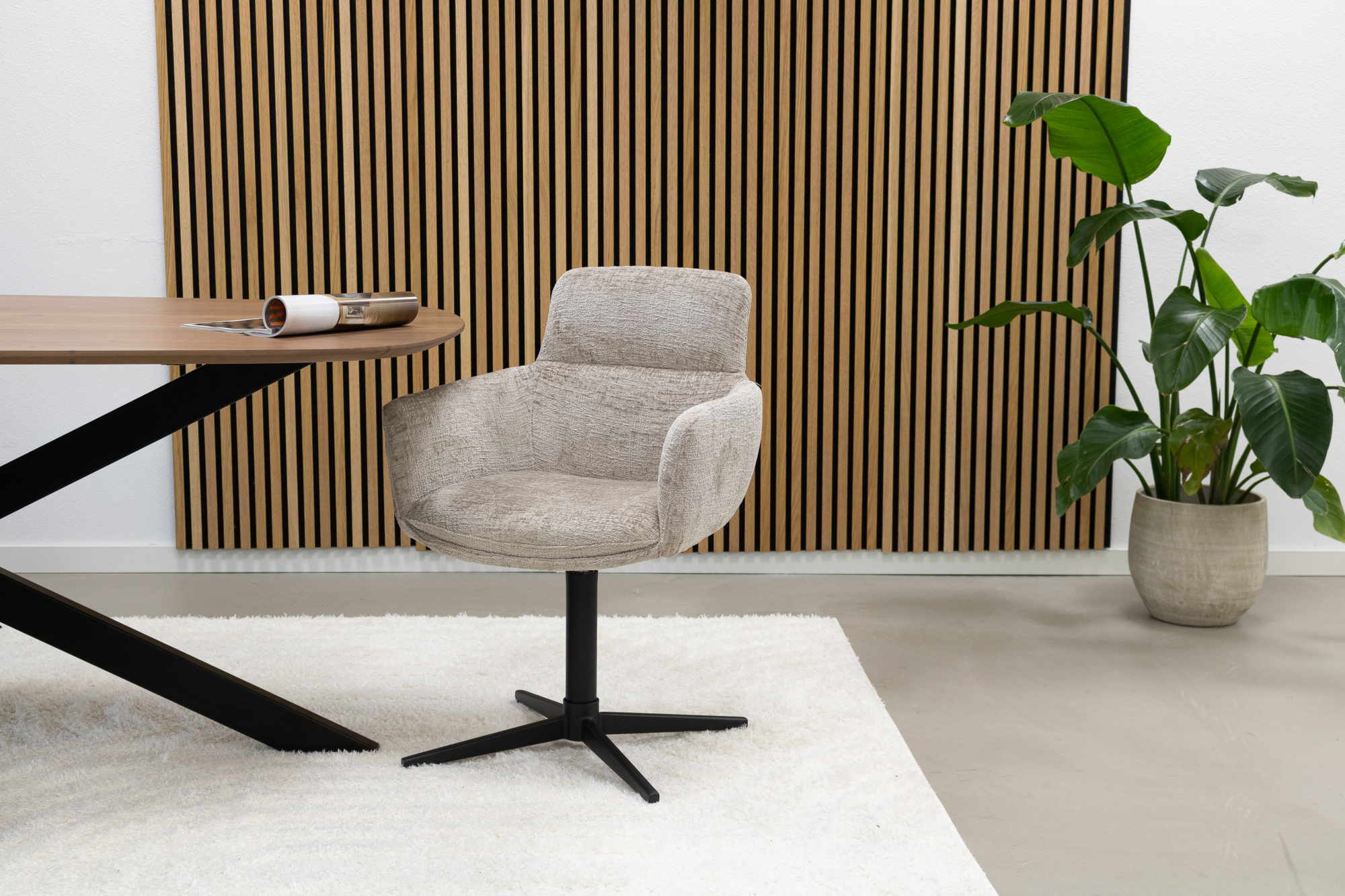 Kick draaistoel Noud - beige