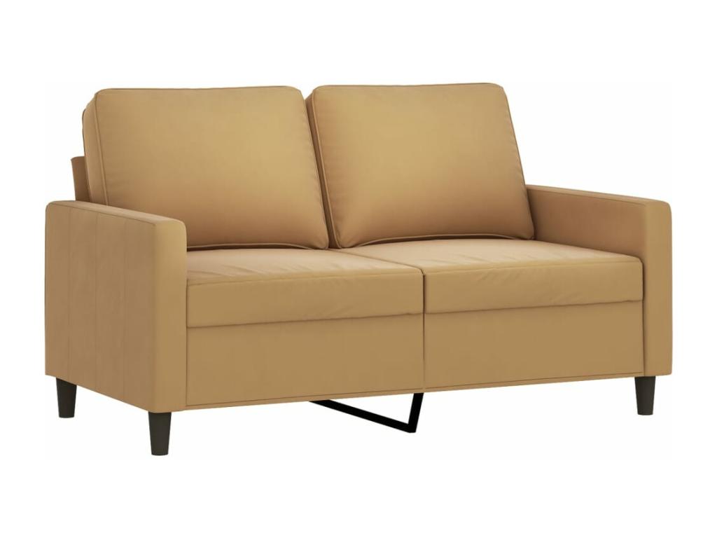 Sofá de 2 plazas terciopelo marrón 120 cm