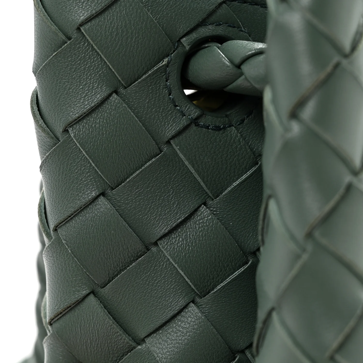 Nappa Intrecciato Medium Andiamo Shoulder Bag Aloe - Top Club