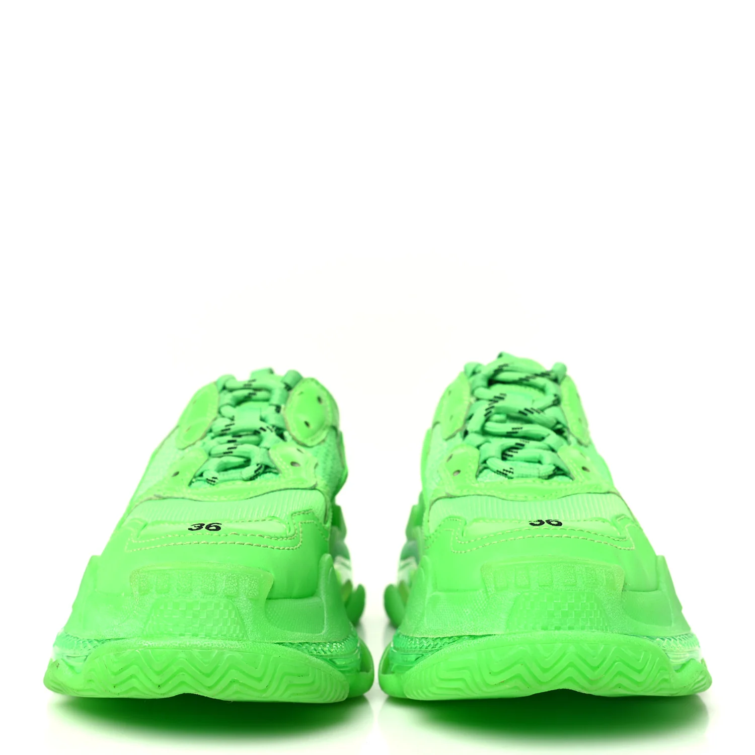 Fabric Mesh Clear Sole Womens Triple S Sneakers 36 Fluo Green - Top Club