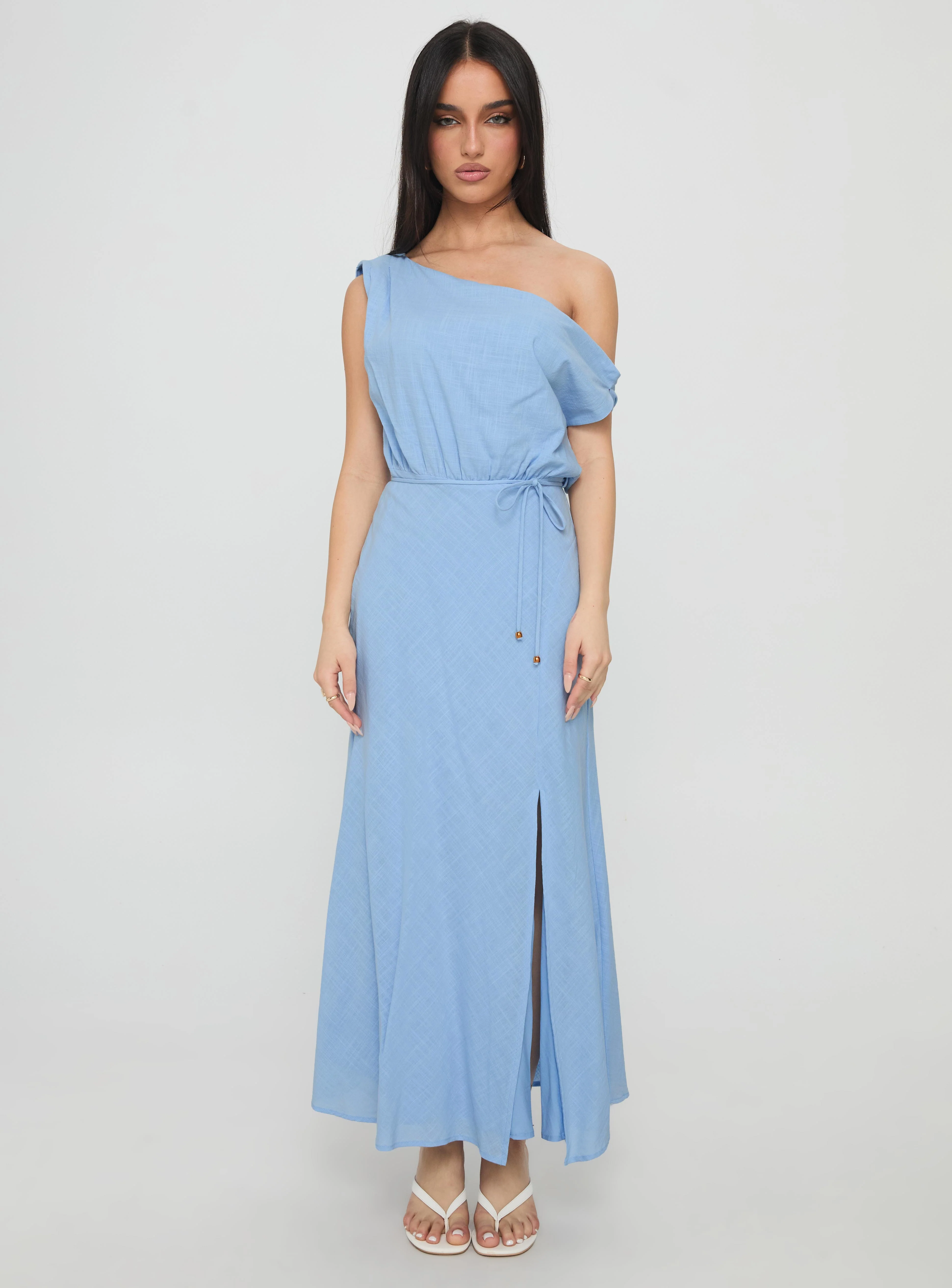 Frangelica Off The Shoulder Maxi Dress Light Blue