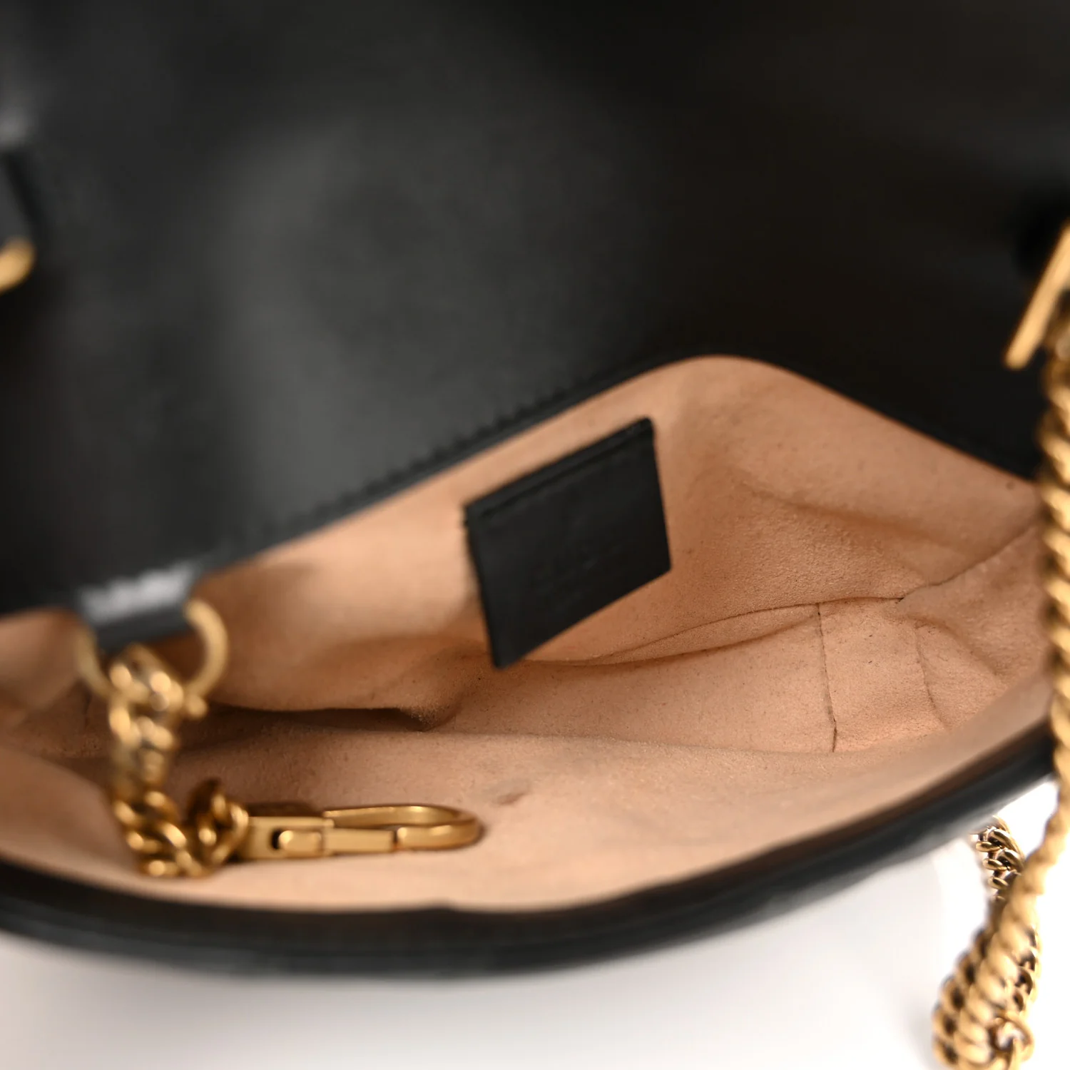 Calfskin Matelasse Super Mini GG Marmont Shoulder Bag Black - Top Club
