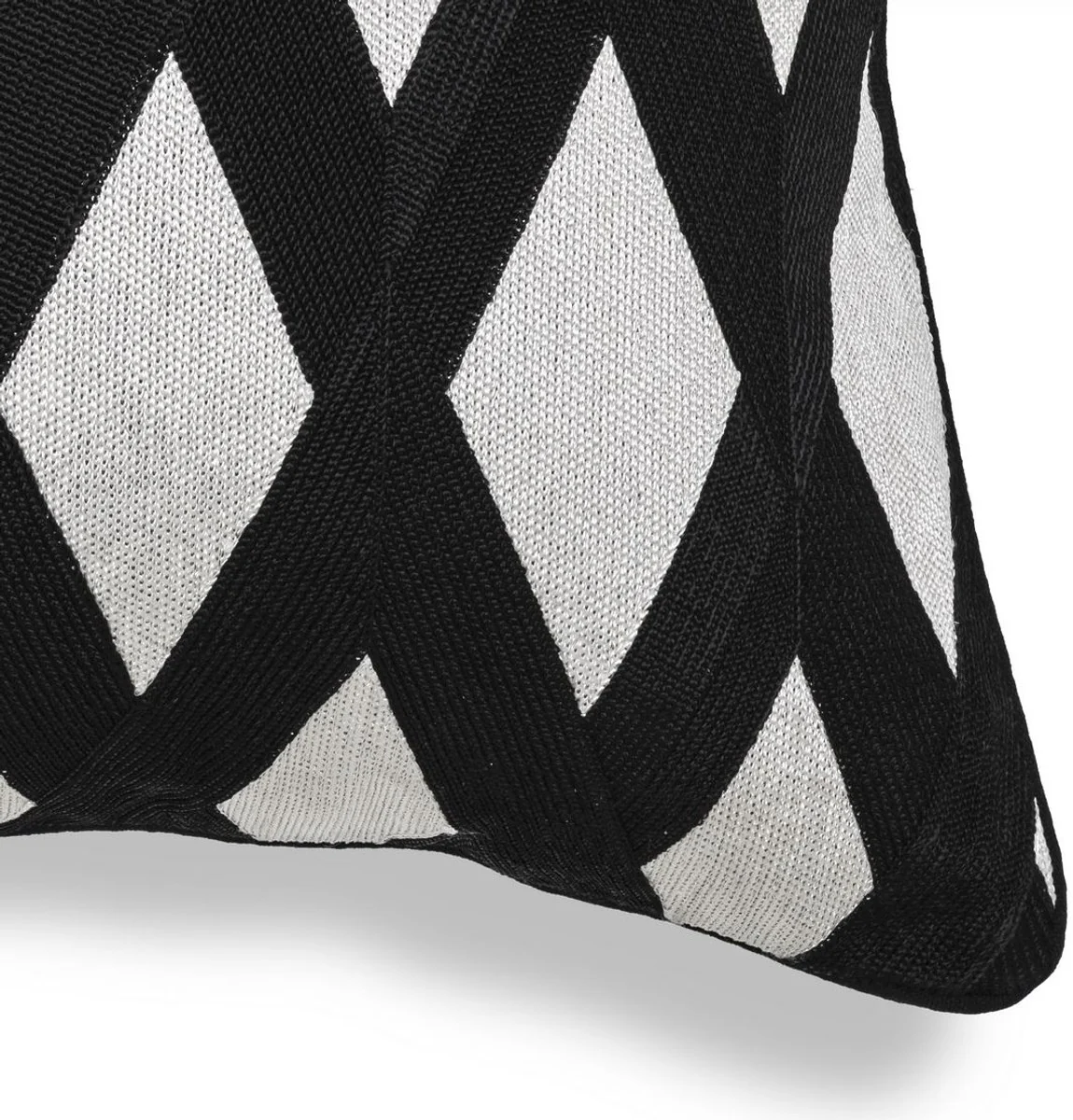Luxury decorative cushion black / white 50 x 50 cm - elegant decorative cushion with elegant diamond pattern - luxury quality - hotel collection