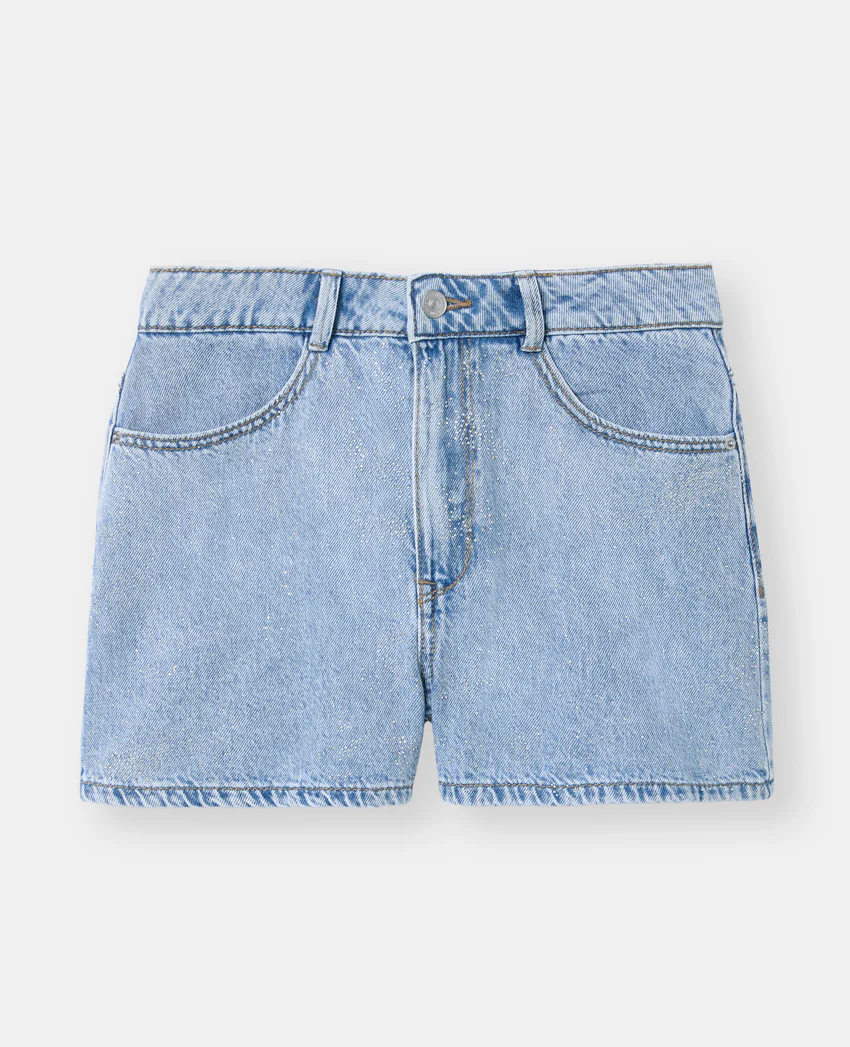 Pimkie Short en jean taille haute avec mini strass