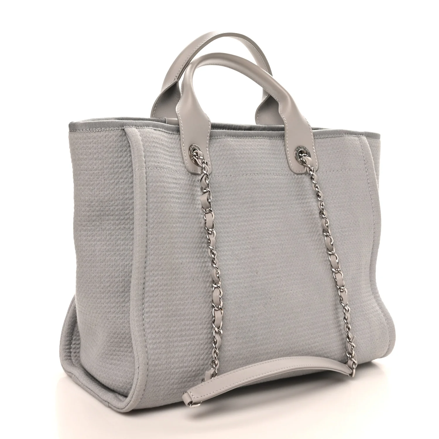 Mixed Fibers Small Deauville Tote Light Grey - Top Club
