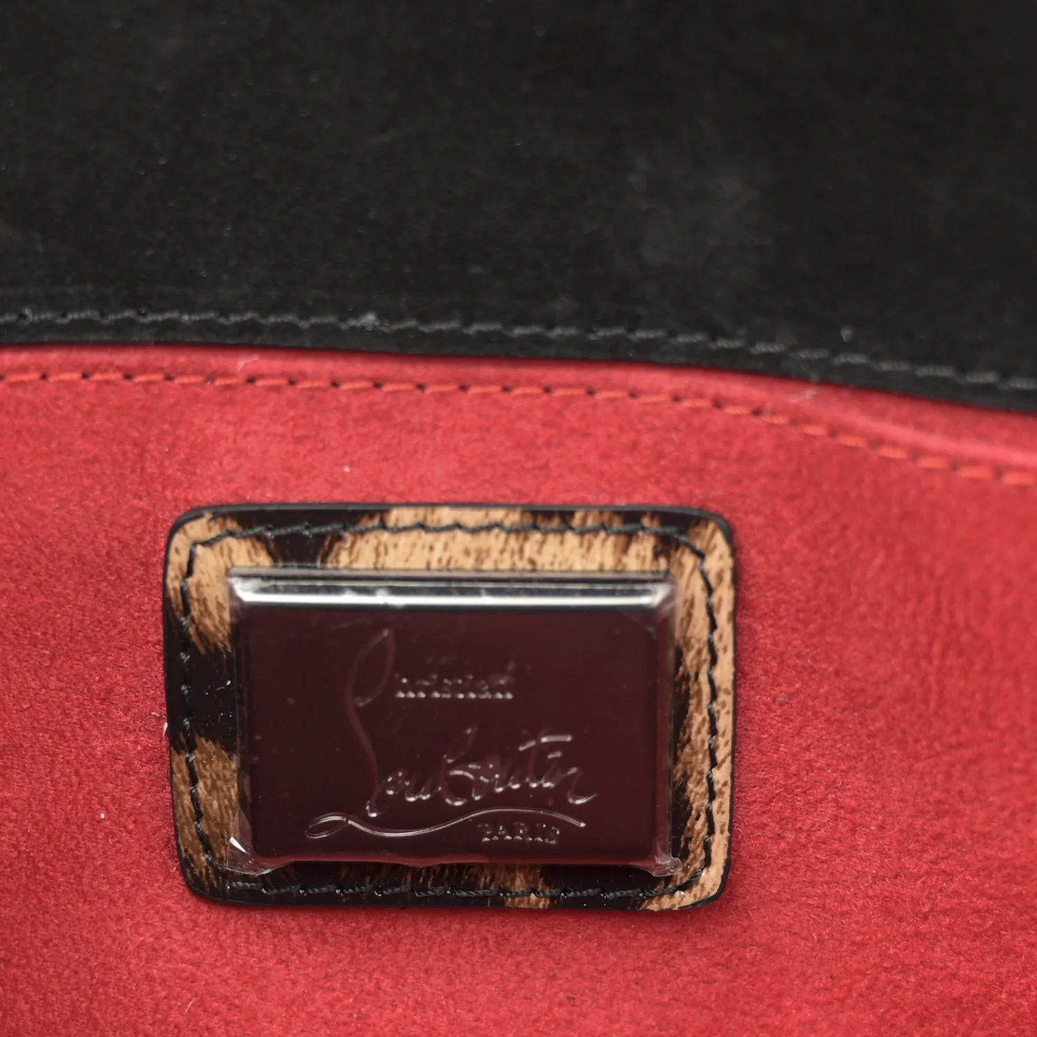 Patent Leopard Vero Dodat Clutch Brown - Top Club